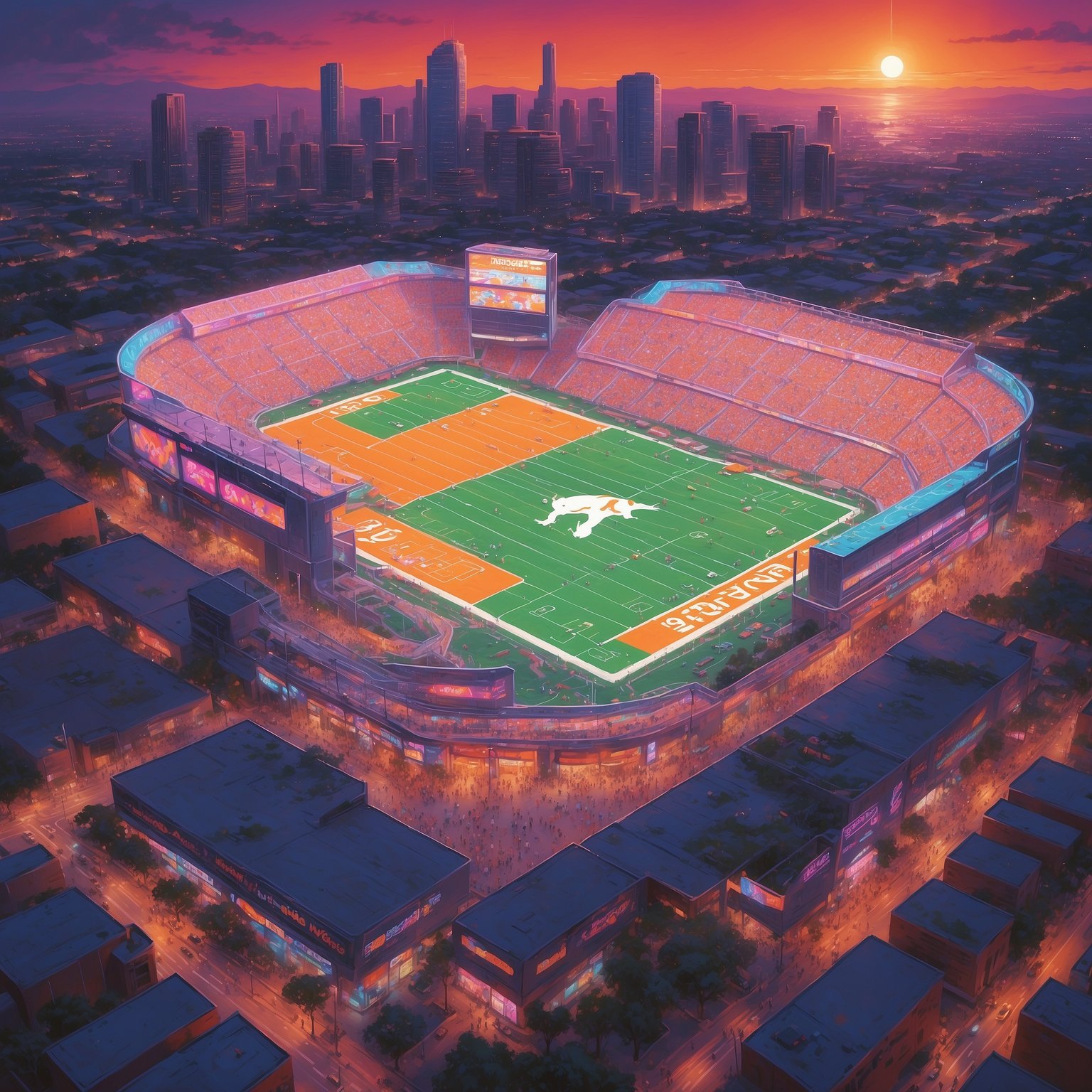 1. Texas Longhorns Awarded Imaginary Bonus Poll Points for Expert-Level Napping - painting of Texas Longhorns Football venue