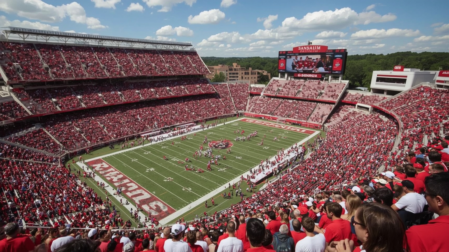ABC Unveils Dream Broadcast Team for Georgia vs. Alabama Showdown - painting of Georgia Bulldogs football venue