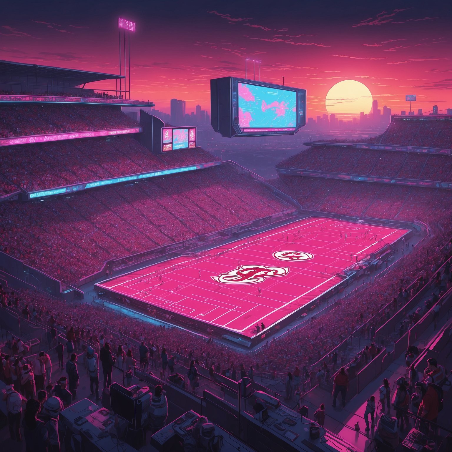 Alabama Coaches Proudly Unveil Plan to Make Third Downs Georgia’s Exclusive Playground - painting of Alabama Crimson Tide football venue