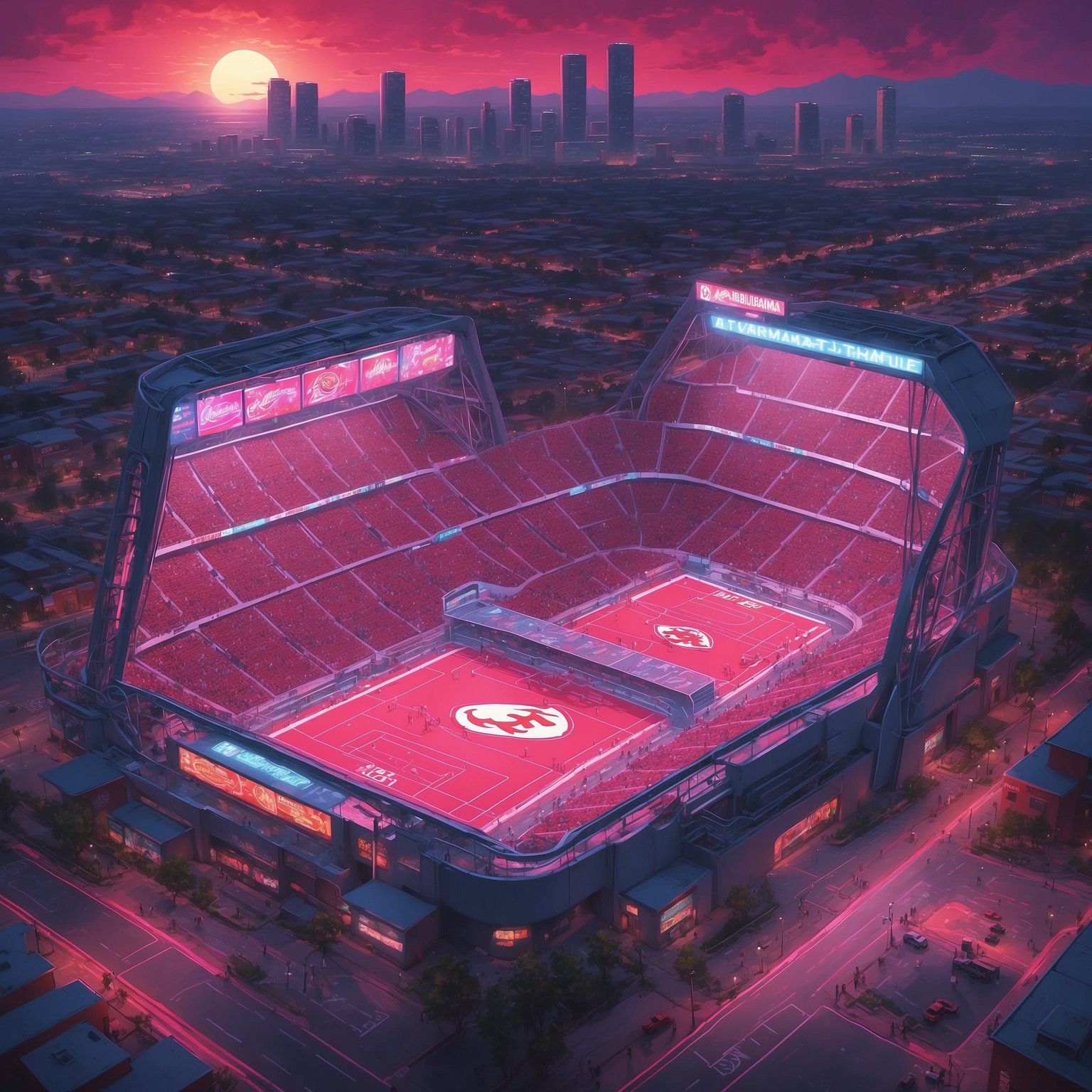 Alabama’s Simpson and Proctor Awarded Fancy SEC Trophy After Remembering to Score Touchdowns Against Georgia - painting of Alabama Crimson Tide football venue