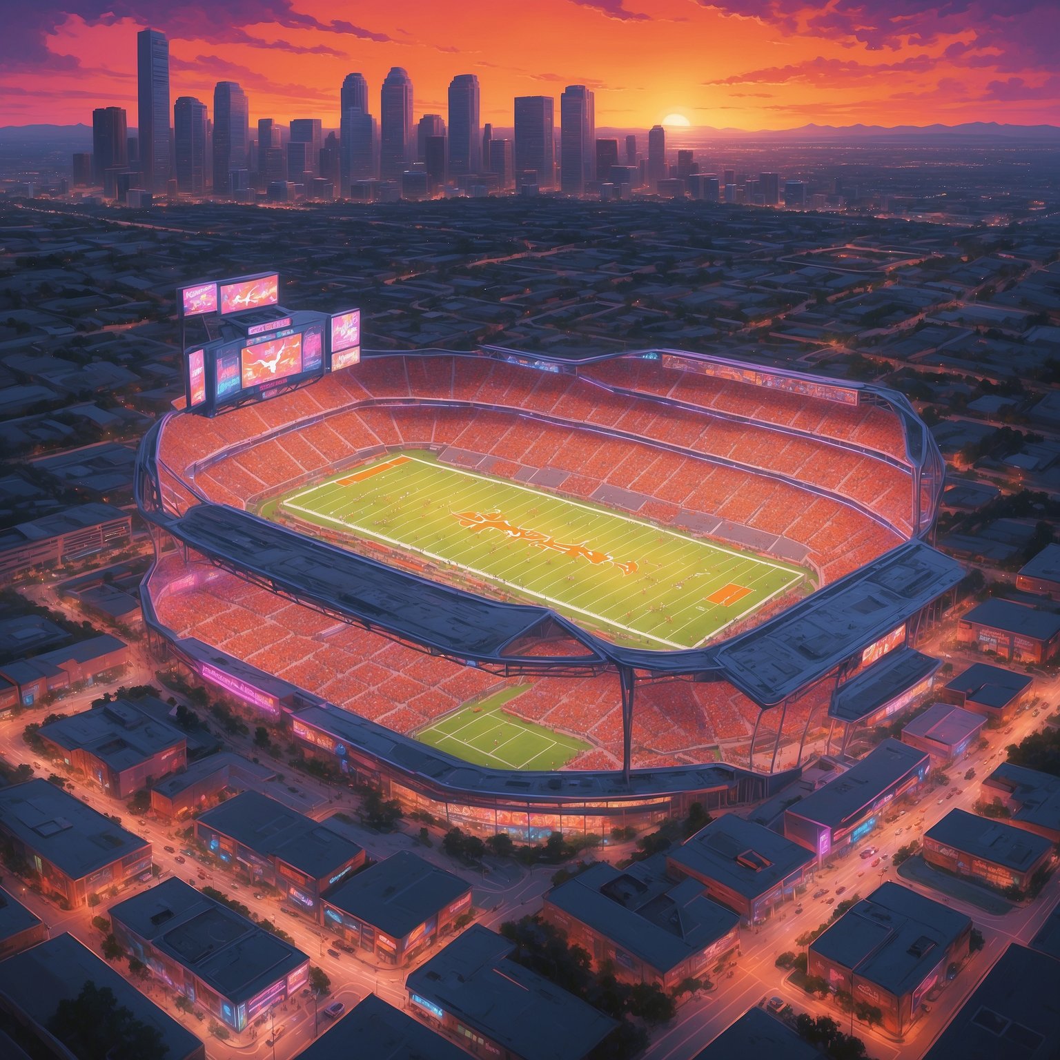 Arch Manning Claims He’s Been Passing to a Phantom Receiver Named Emmett Mosley V All Season - painting of Texas Longhorns football venue