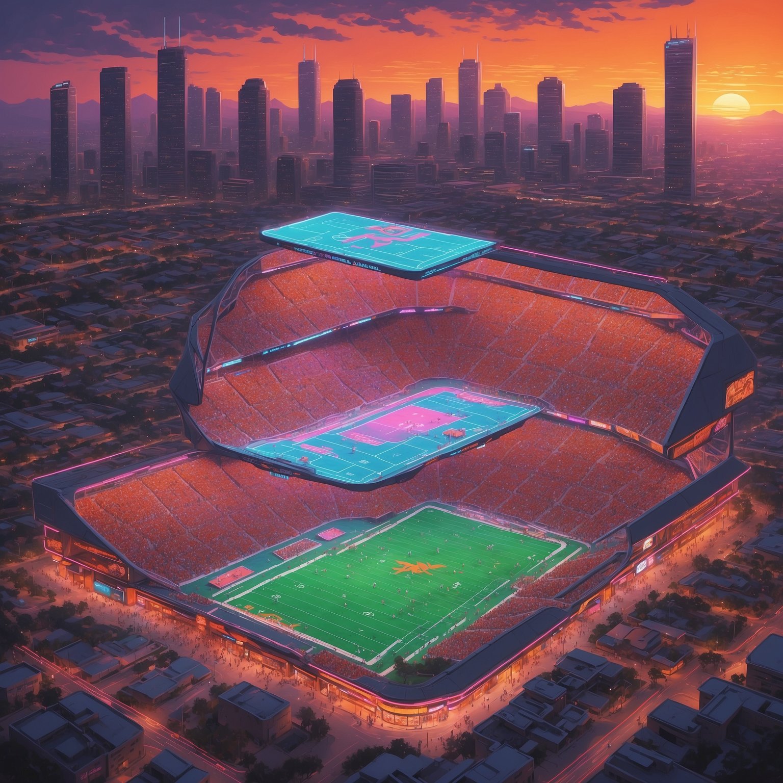 Arch Manning Declares Himself Champion of the Inaugural “Stare-Down Olympics” After Locking Eyes with Sam Houston State - painting of Texas Longhorns football venue