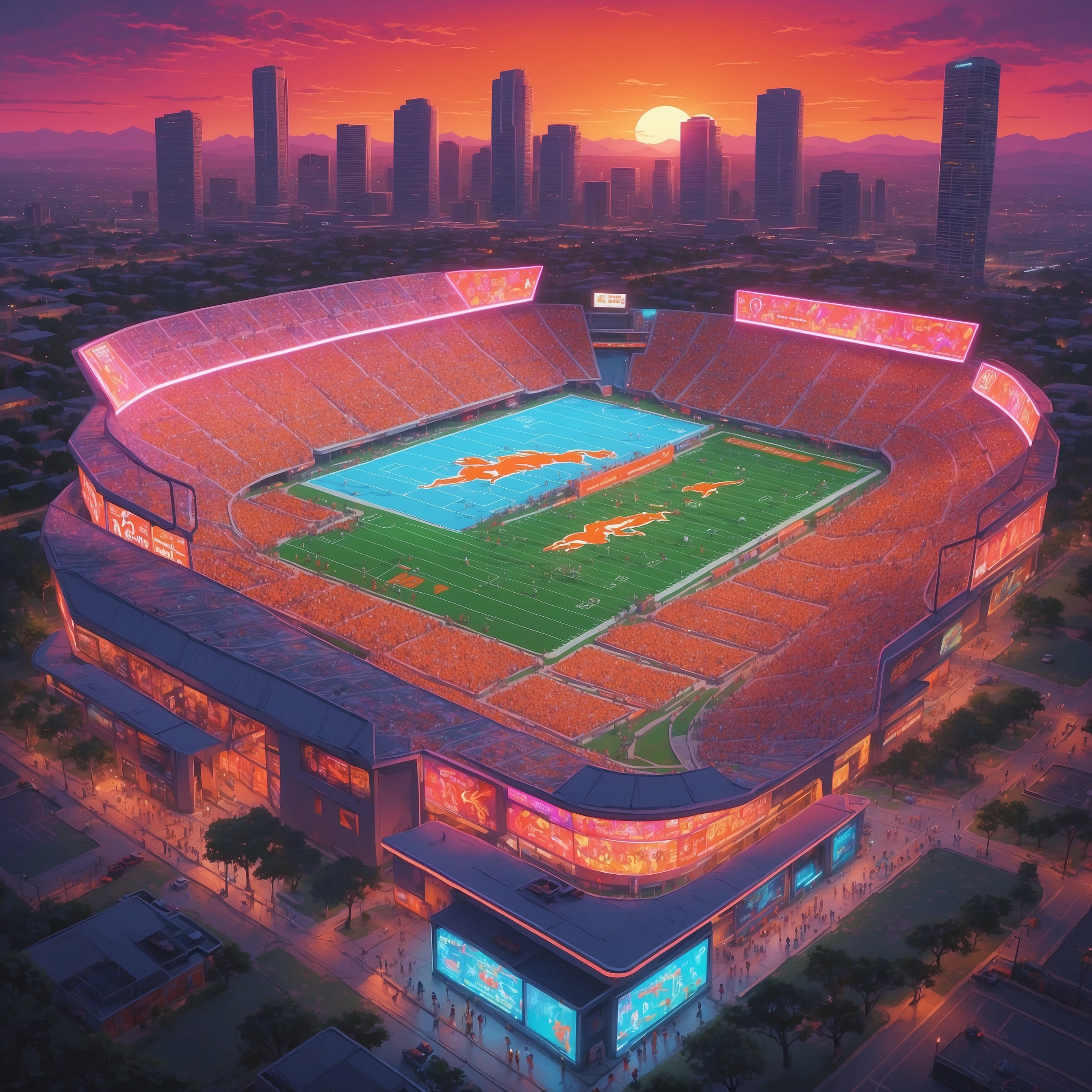 Arch Manning Swaps Hail Marys for Hospital Hugs in Surprise Charity Stunt - painting of Texas Longhorns Football venue