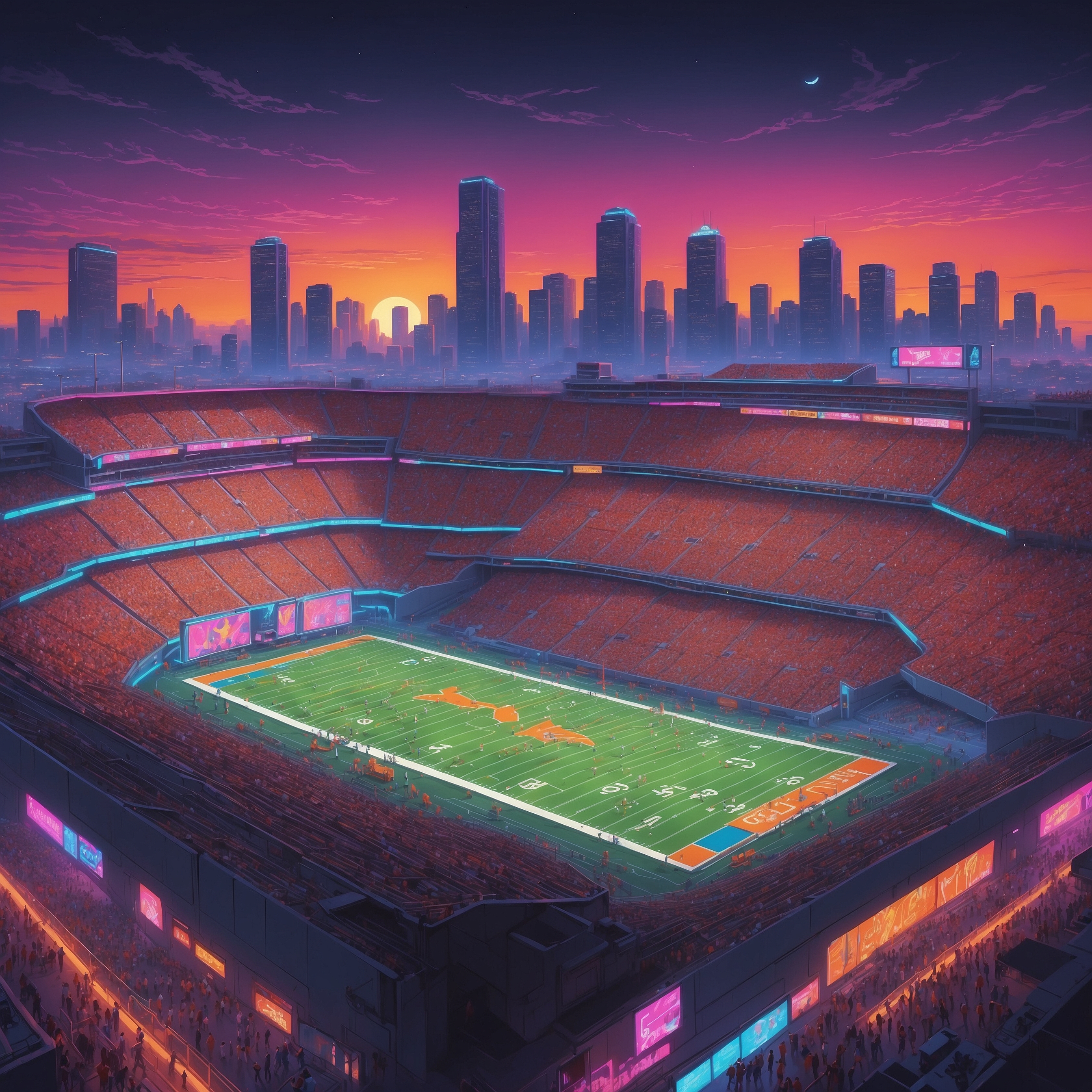 Area Man Shocked to Discover Arch Manning and John Mateer Distinguished Only by Jersey Color - painting of Texas Longhorns football venue