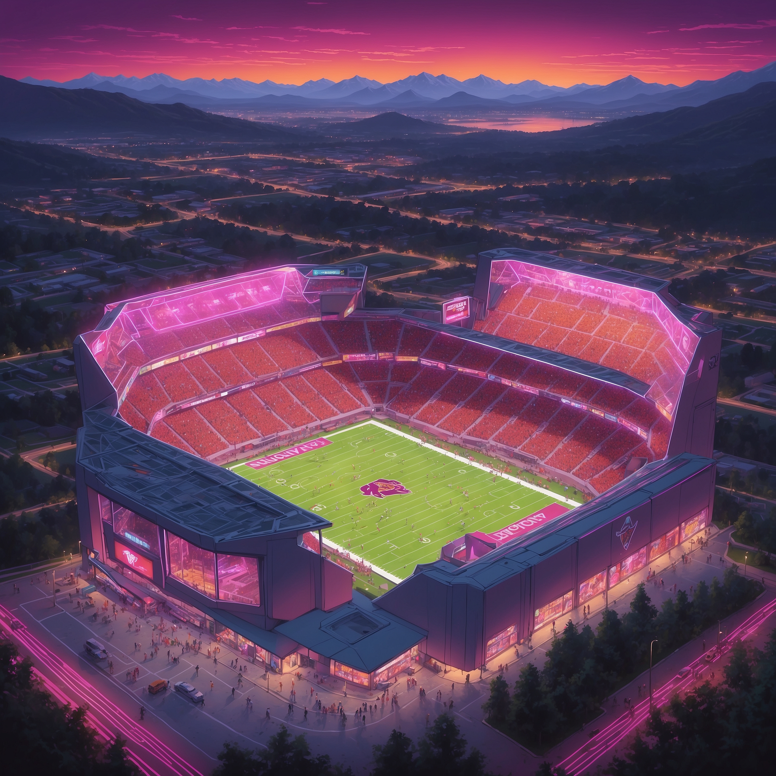 Babylon Bee Special Report: Datacrunching Overlord SP+ Declares NC State Will Crush Hokies in Raleigh Showdown - painting of Virginia Tech Hokies football venue