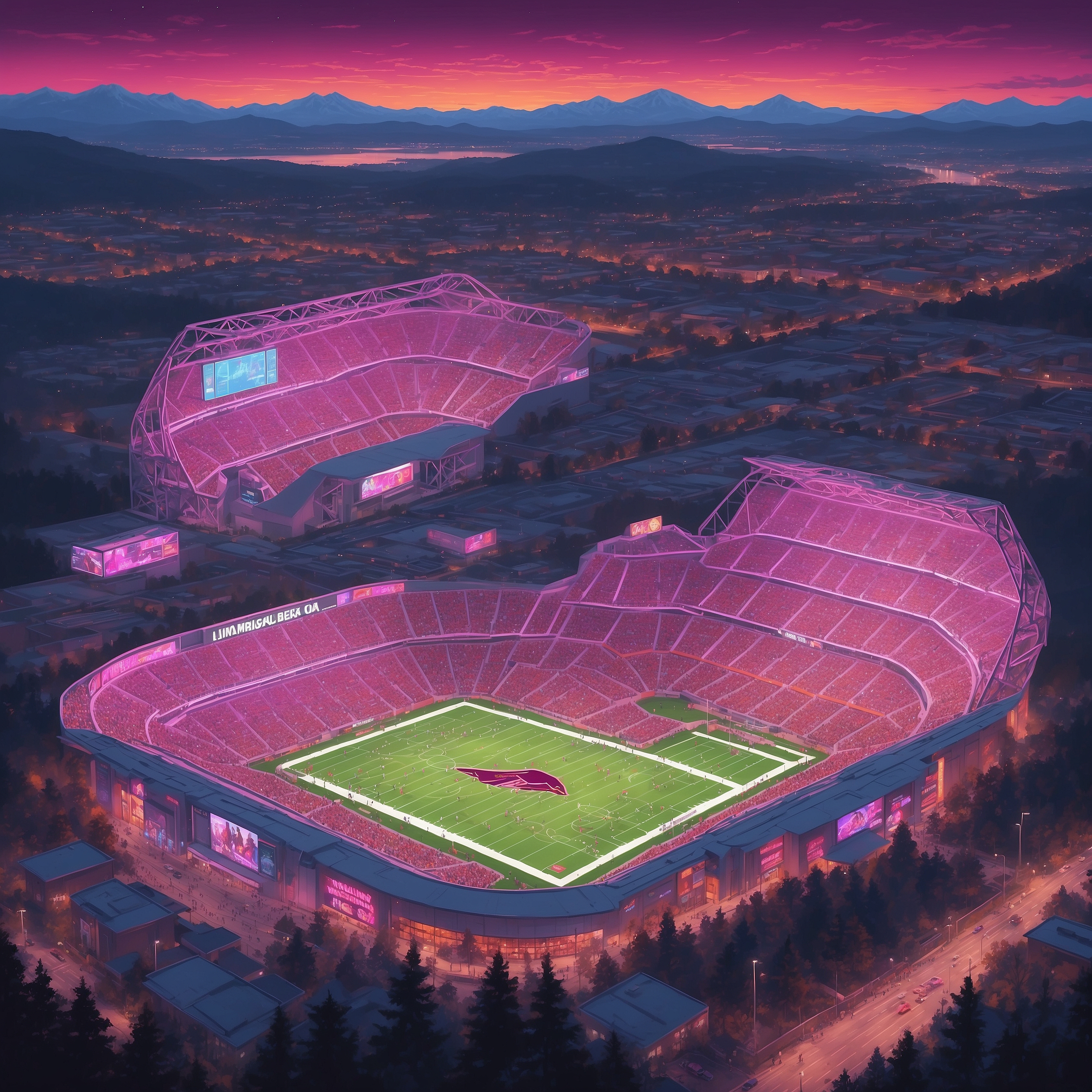 Bruce Arians Launches ‘The Next Hokie’ Reality Show to Hire Virginia Tech’s New Coach - painting of Virginia Tech Hokies football venue