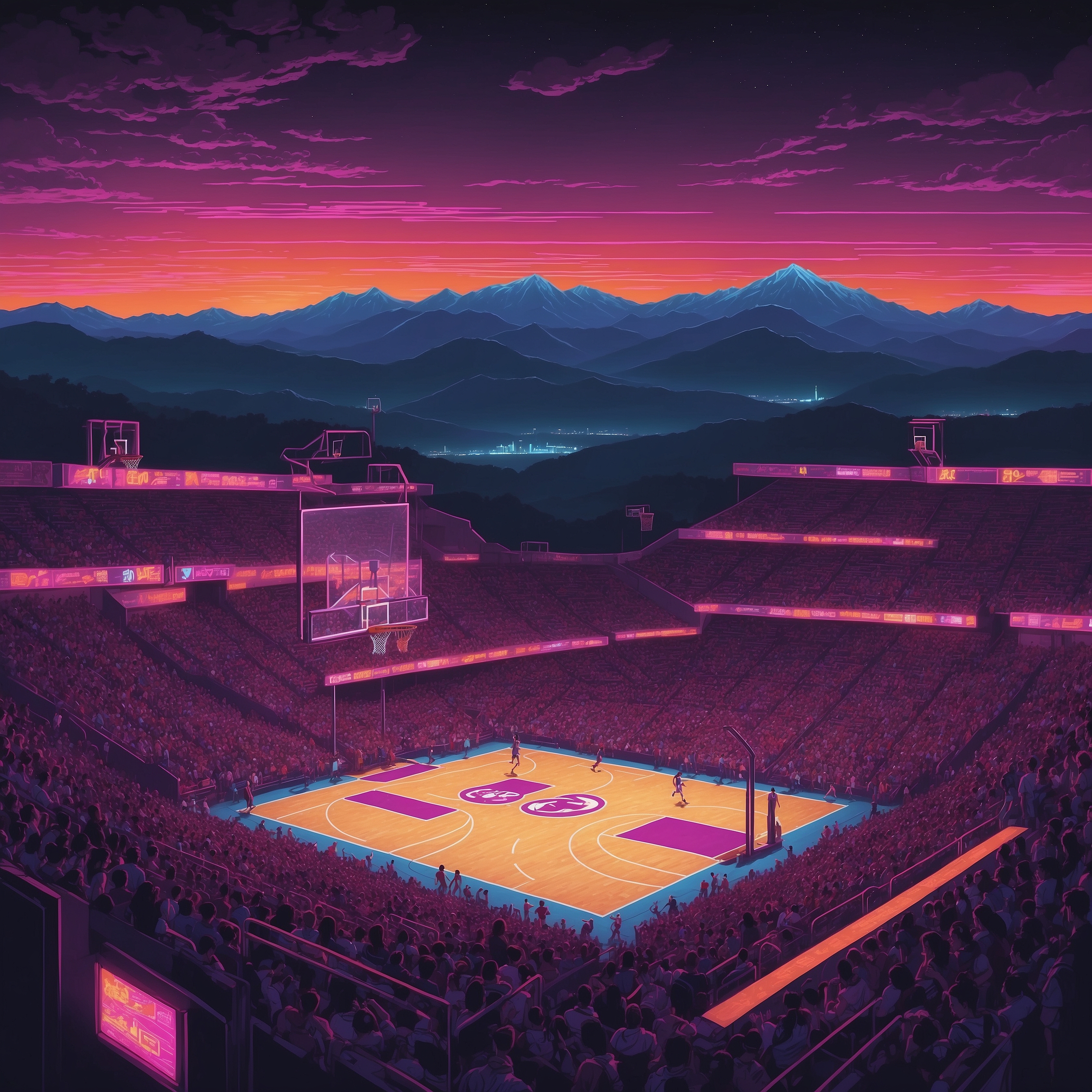 Coach Mike Young Holds Press Conference to Reveal Shocking Truth: Basketball Is Hard - painting of Virginia Tech Hokies basketball venue