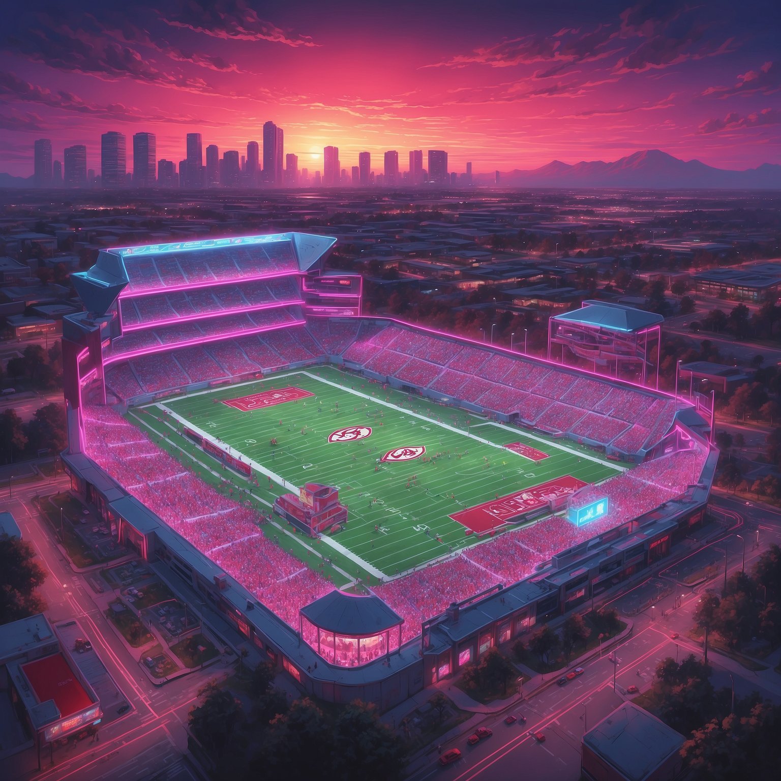 Crimson Tide Amazed to Discover Georgia Isn’t Just Peach Pie—Now Hunting Two Big Guys in Football Armor - painting of Alabama Crimson Tide Football venue