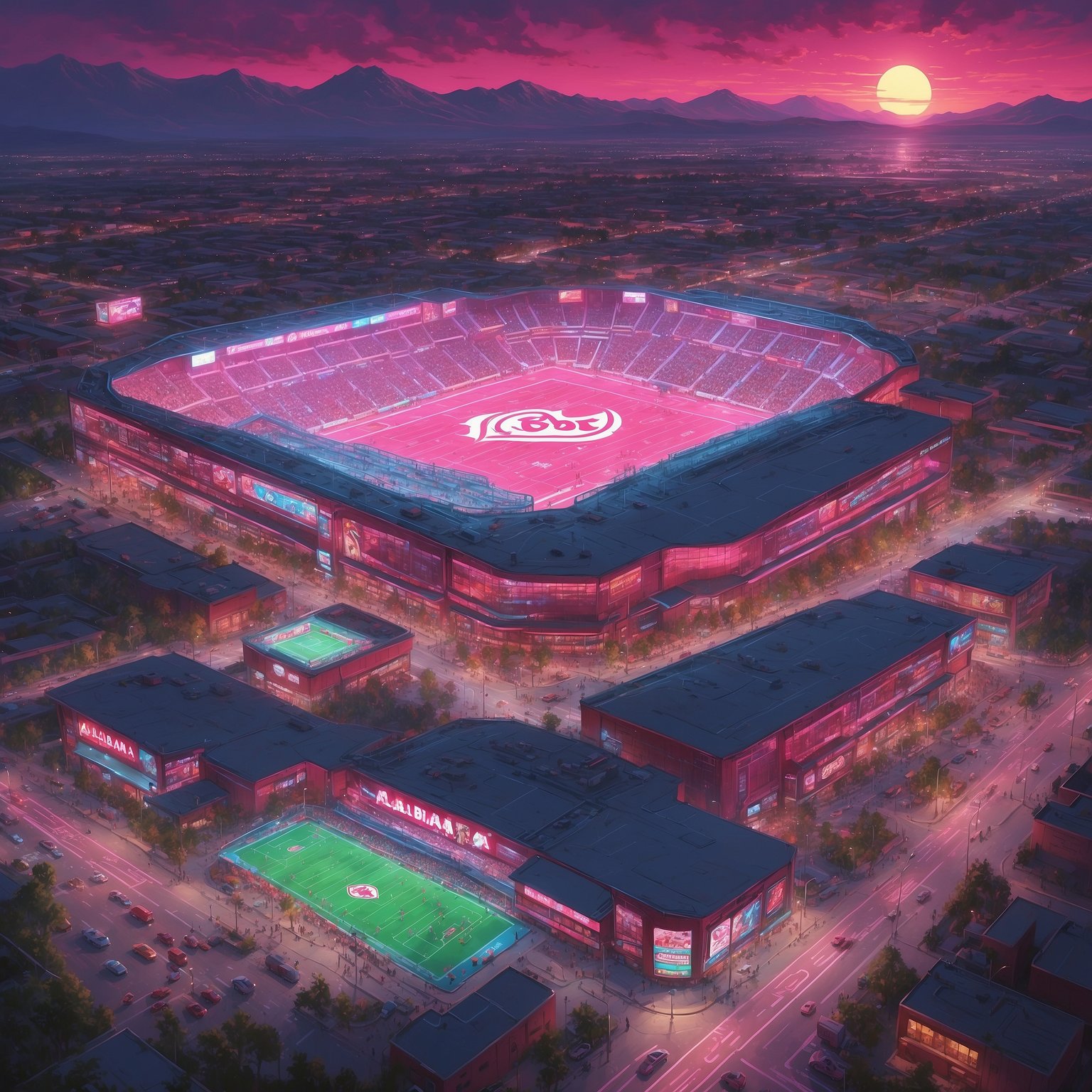 Crimson Tide Attempts Hostile Bean Dip Acquisition During Georgia Road Trip - painting of Alabama Crimson Tide football venue