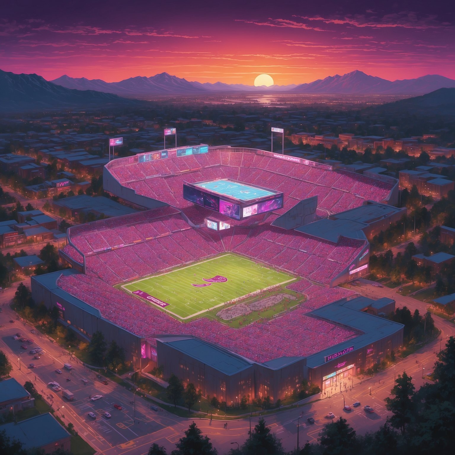 Dan Mullen Asks If “Hokie Pokie” Is a Warm-Up Drill While Plotting 2026 Takeover - painting of Virginia Tech Hokies football venue