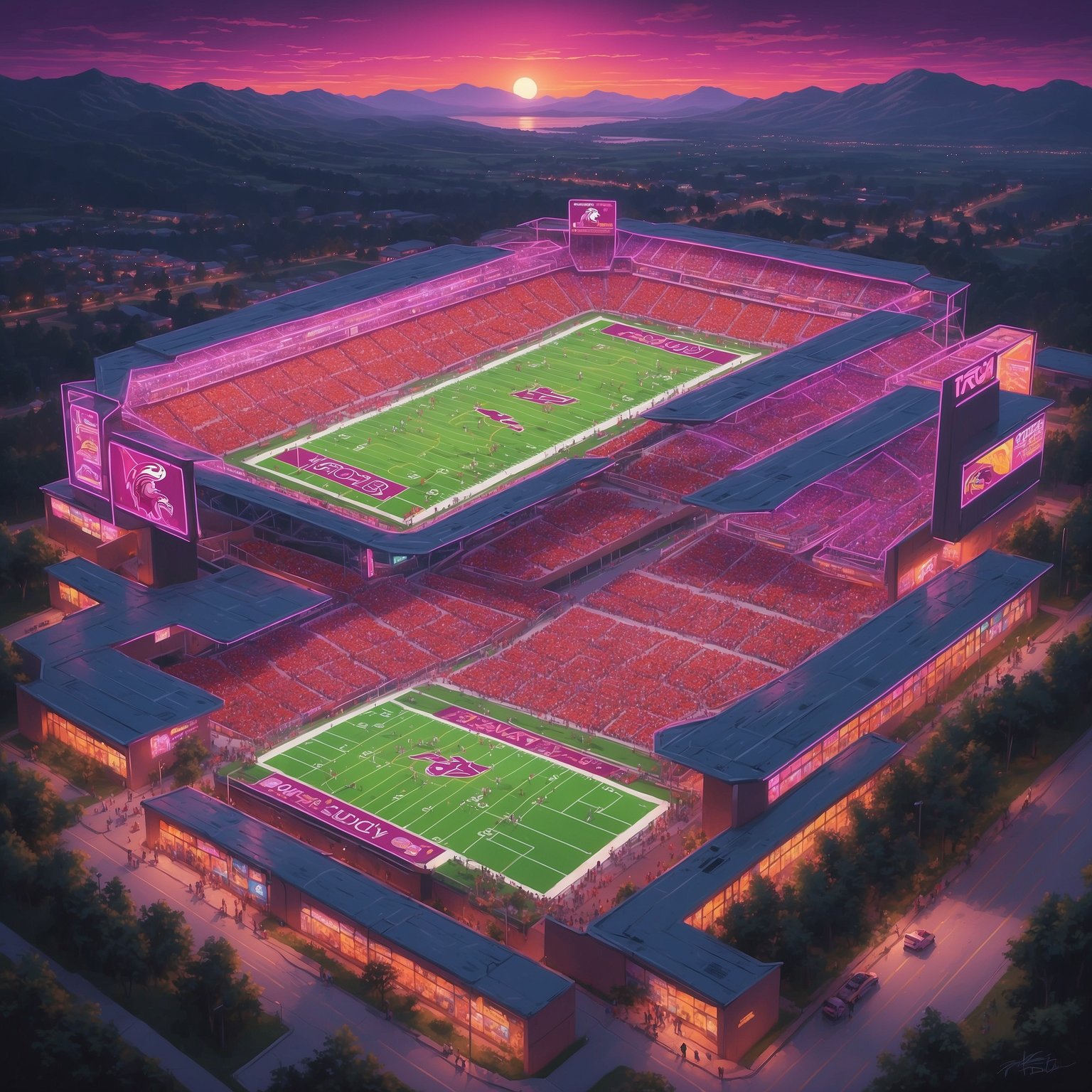 ESPN BET Accidentally Thinks Virginia Tech Better Than Wake Forest, Sets Hokies as 4.5-Point Favorites - painting of Virginia Tech Hokies football venue