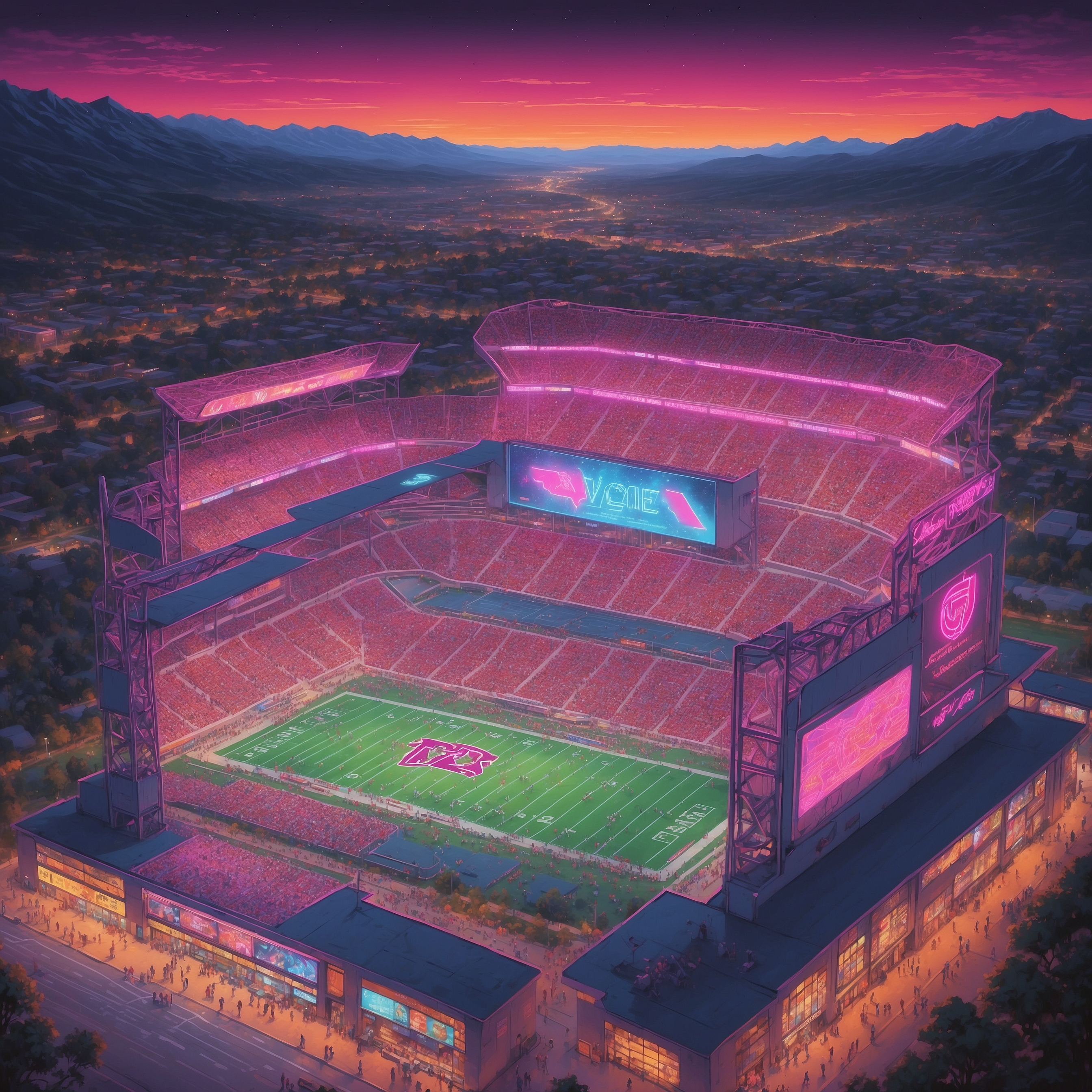 ESPN’s FPI Crowns Virginia Tech National Champs After Wofford Win, Data Scientists Resign - painting of Virginia Tech Hokies football venue