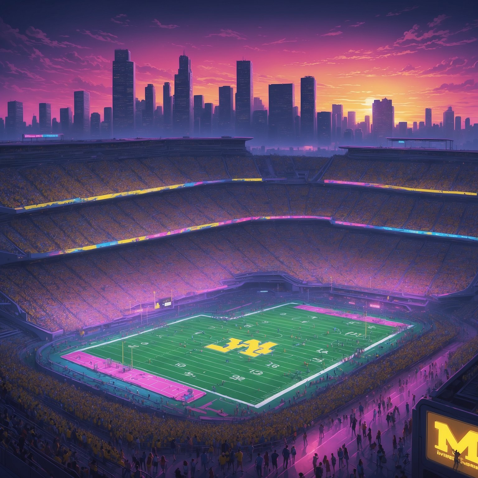 ESPN’s Mel Kiper Jr. Compares Bryce Underwood to Former No. 1 Pick, Then Has to Google Which Pick That Was - painting of Michigan Wolverines football venue