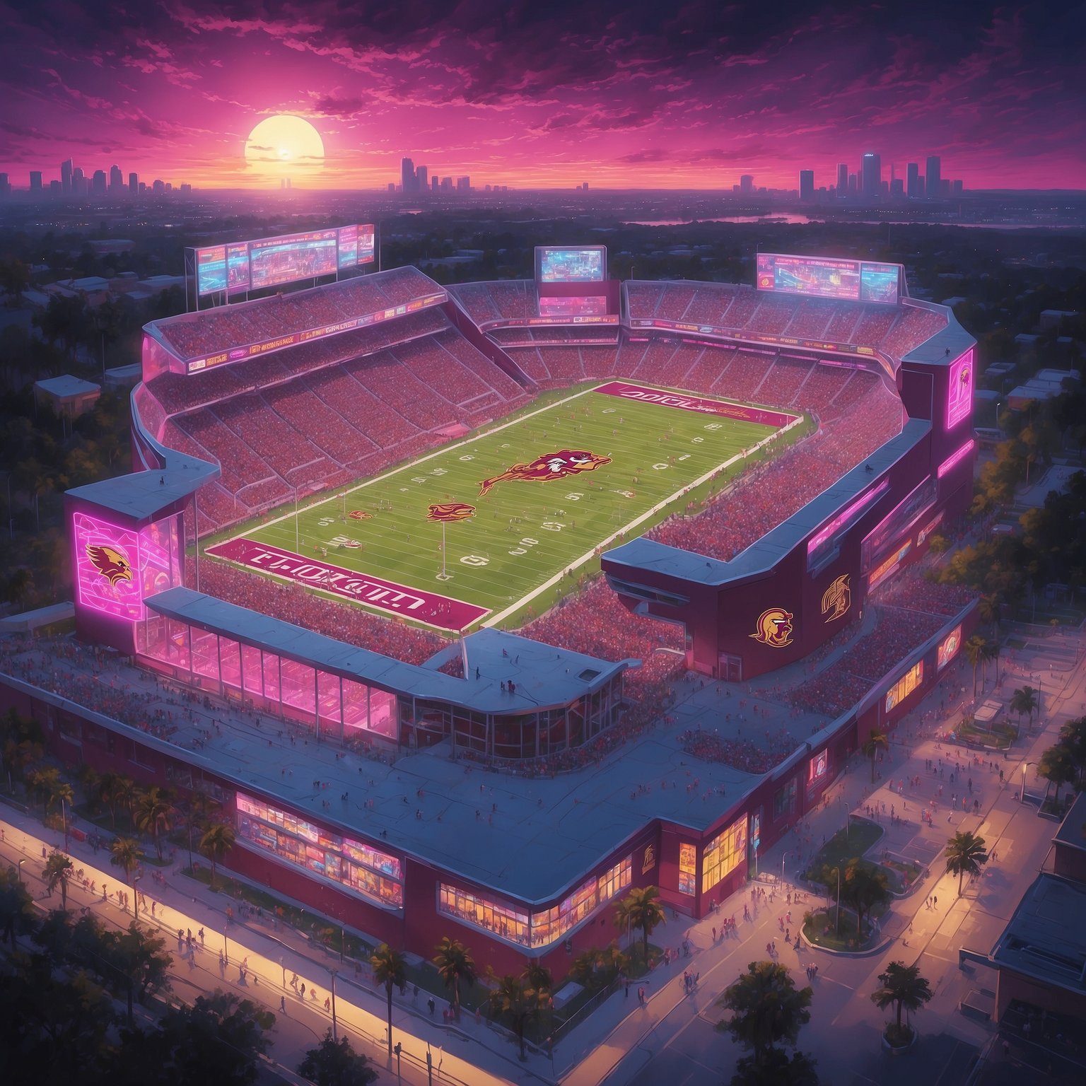 Florida State Clinches Top Spot in National Stats; Opponents File for Counseling - painting of Florida State Seminoles college football venue