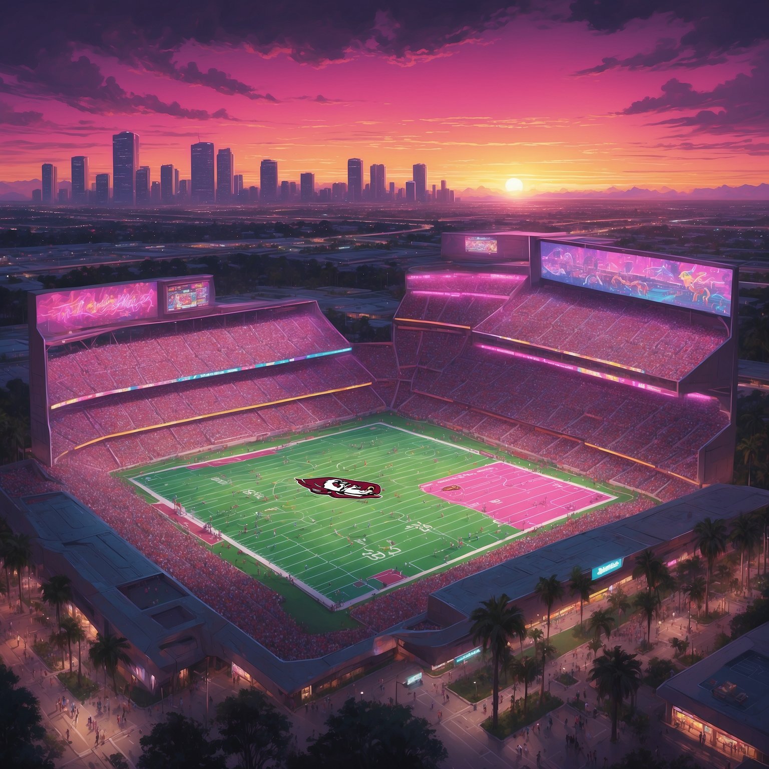 Florida State’s In-House Psychic Geniuses Guarantee Domination Over Virginia, Even Without Watching Tape - painting of Florida State Seminoles football venue