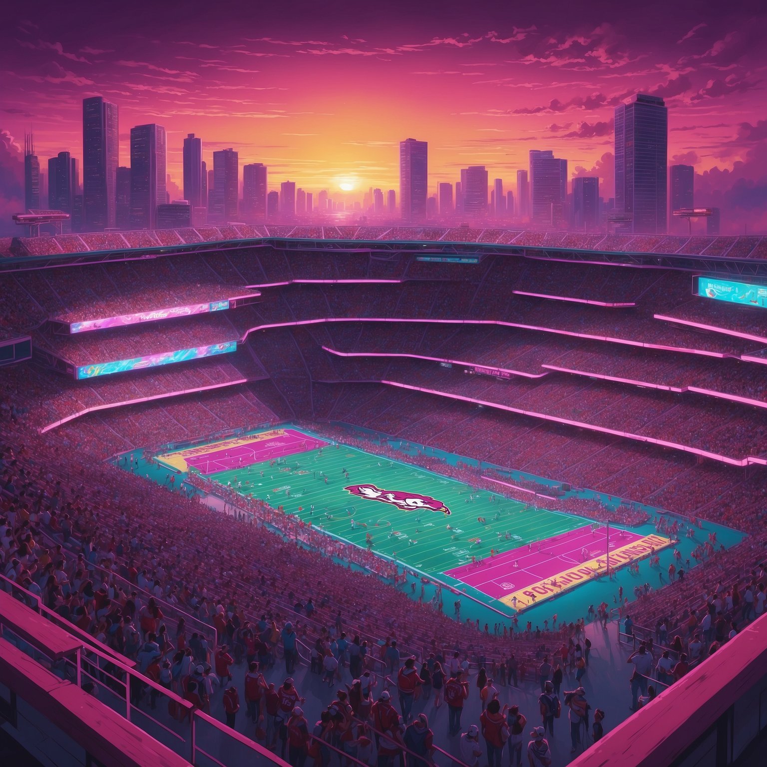 FSU Convinced Referees Invented a Parallel Universe Where Their Touchdown Never Happened - painting of Florida State Seminoles football venue