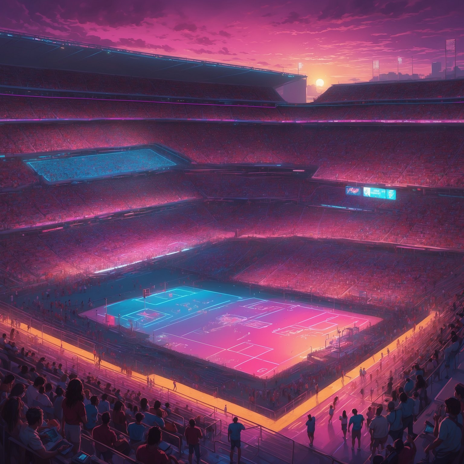 FSU Finally Lets Fans Know What Time to Stop Pretending They’re Working and Watch Football - painting of Florida State Seminoles football venue