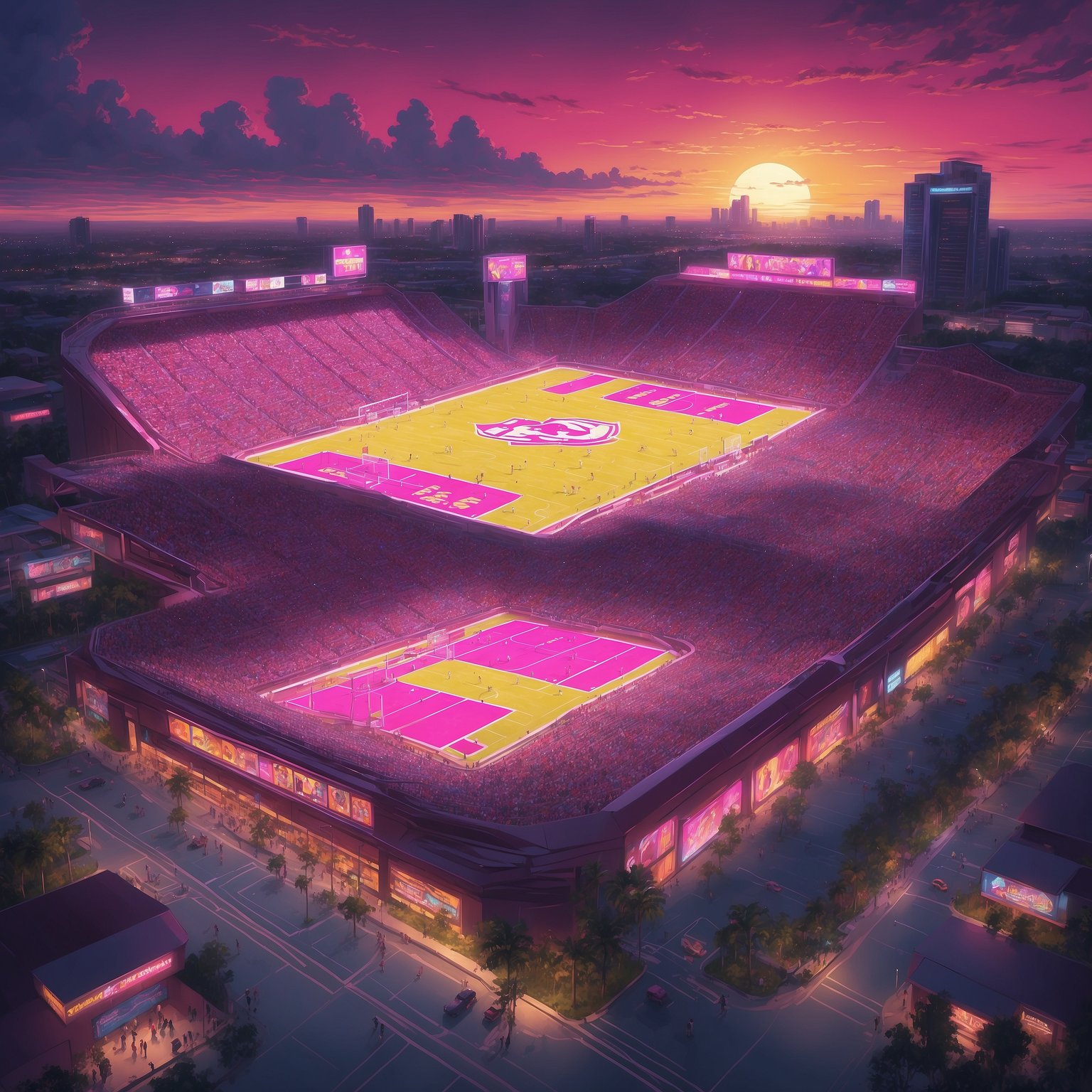 FSU Football Promises to Rename Doak Campbell Stadium After Elite Recruit—Alumni Worried Their GPS Won’t Update - painting of Florida State Seminoles football venue