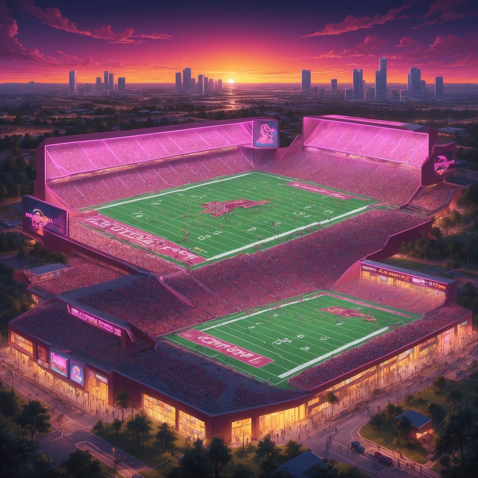 FSU Football Volunteers for New Heartbreak After OT Snub, Undefeated Miami Gladly Accepts Invitation - painting of Florida State Seminoles college football venue