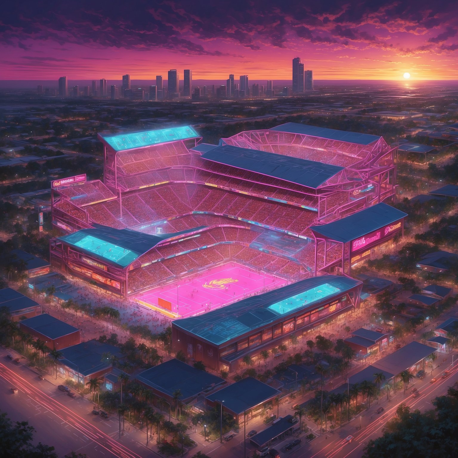 FSU QB Asks Doctors If “Maybe Kinda” Cleared to Play Cavaliers, Gets a Thumbs-Up - painting of Florida State Seminoles college football venue