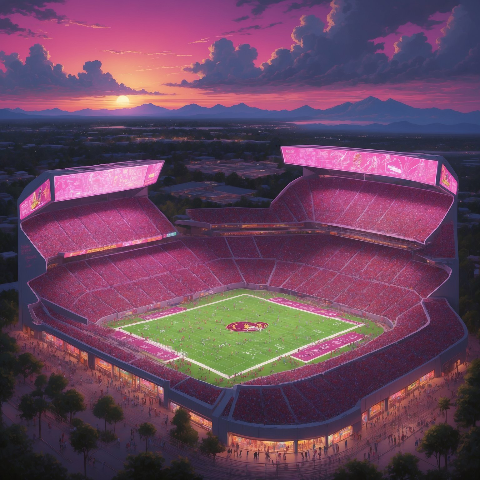 FSU Unveils New “Lose in Style” Program, Gifts Virginia Cavaliers Double-Overtime Victory - painting of Florida State Seminoles College football venue