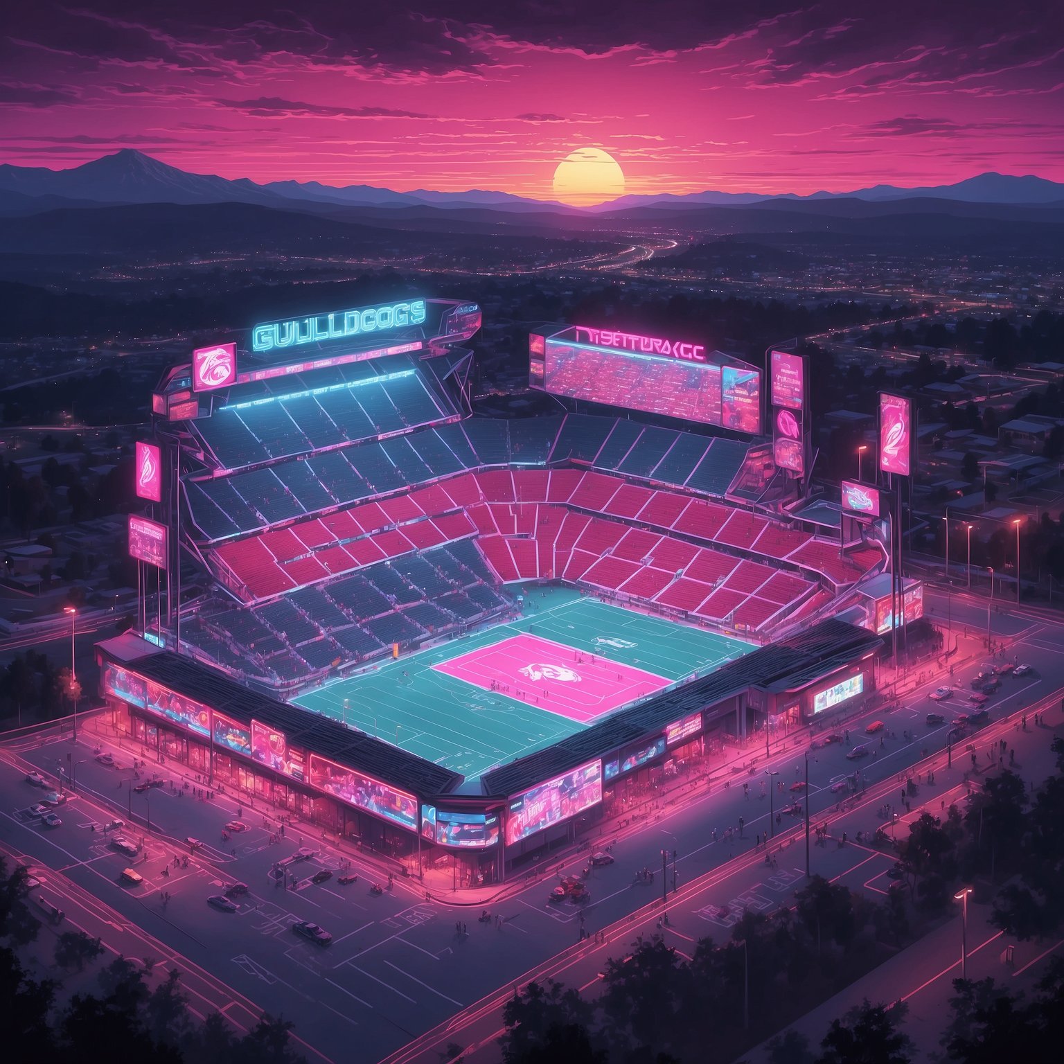 Georgia Bulldogs Claim They’ve Uncovered Lost Greek Fire to Extinguish Crimson Tide—Statisticians Remain Unconvinced - painting of Georgia Bulldogs football venue