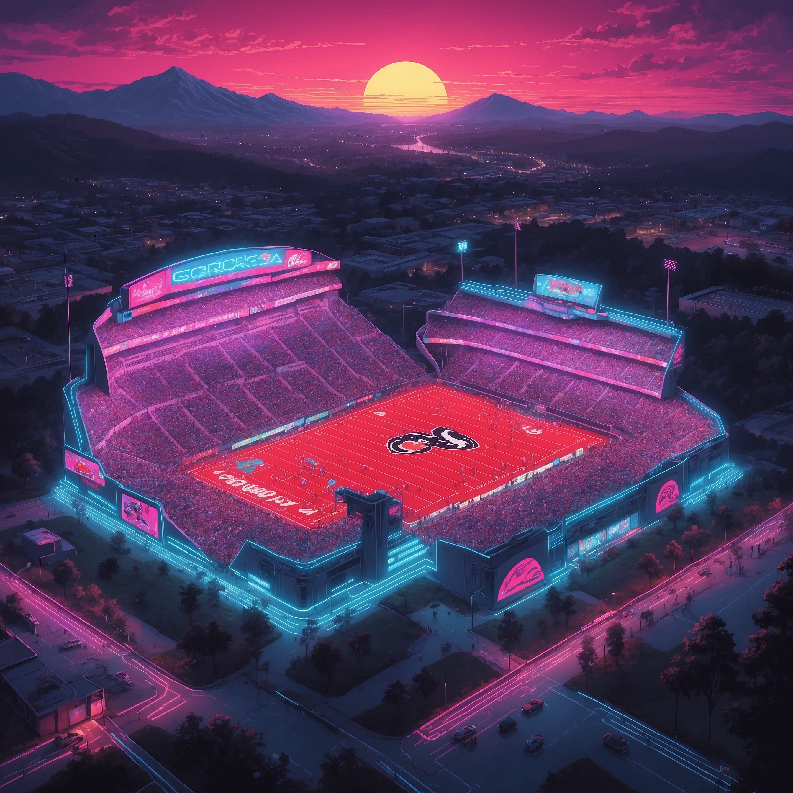 Georgia Bulldogs Release Official Statement That They’ll Obliterate Alabama in Week 5 Because Physics Demands It - painting of Georgia Bulldogs football venue