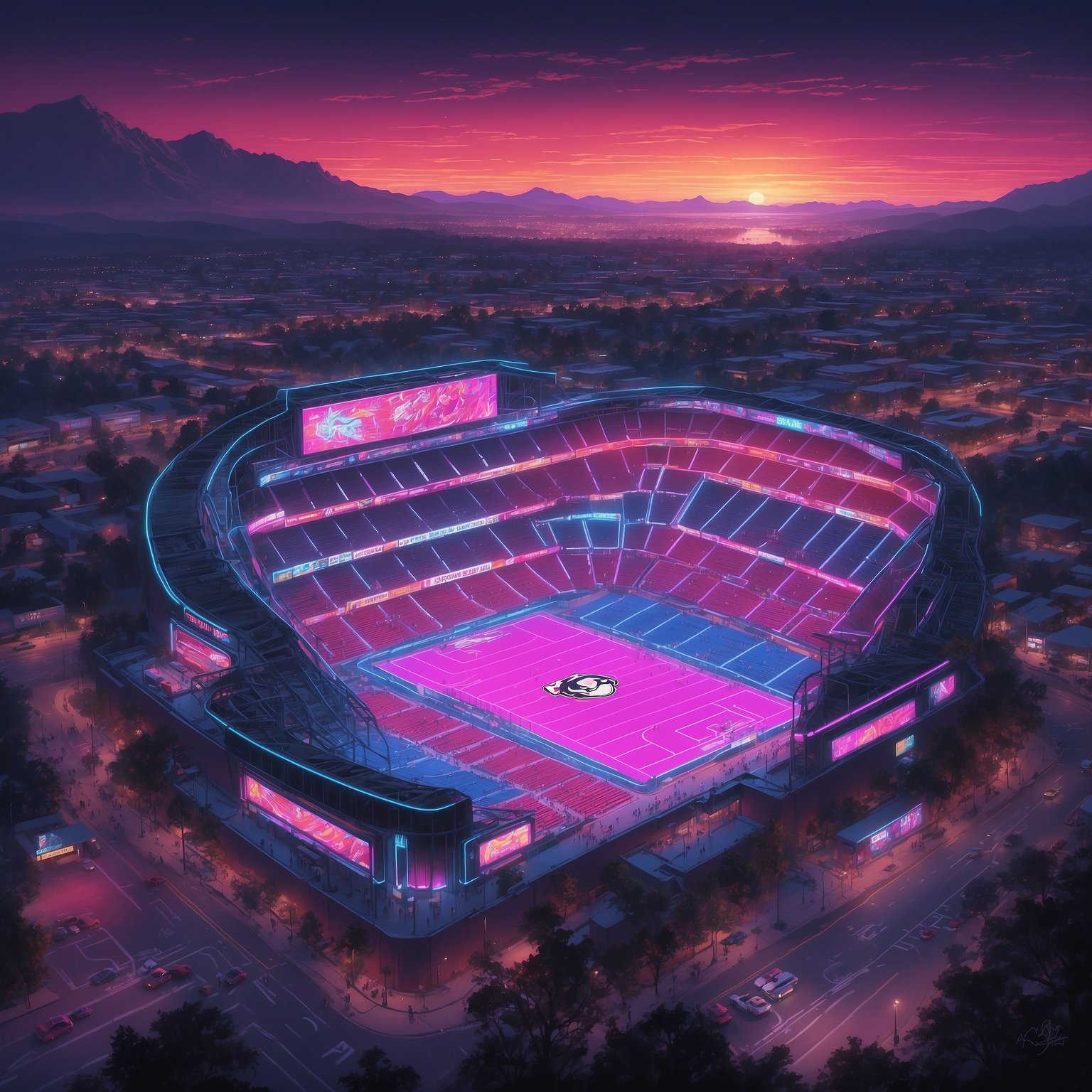 Georgia Bulldogs Unveil Over-the-Top Blockbuster Trailer Promising Slow-Mo Jorts, Tearful Close-Ups, and Alabama’s Inevitable Demise - painting of Georgia Bulldogs football venue