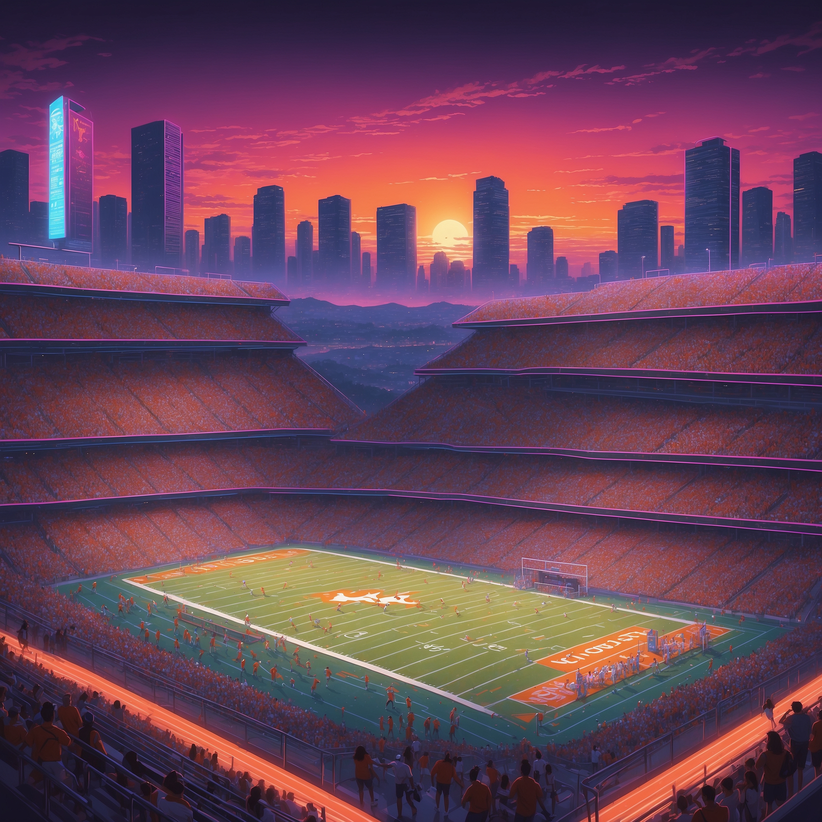 Joey Galloway Endorses Freshman Bryce Underwood Over Arch Manning, Promptly Obliterates Sports Logic - painting of Texas Longhorns football venue