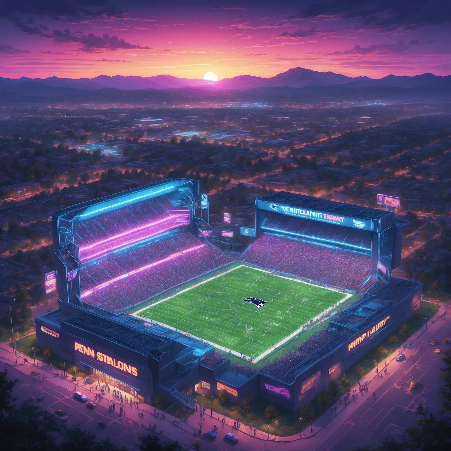 LaVar Arrington Urges Nike and Adidas to Settle Their Sneaker Cold War So Penn State-Oregon Game Can Finally Proceed - painting of Penn State Nittany Lions football venue