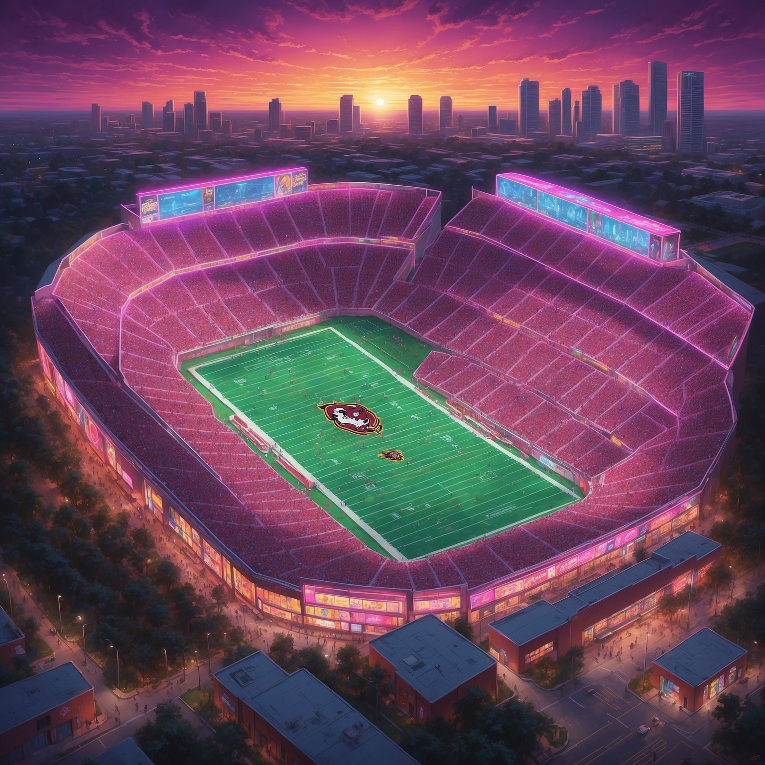 Lee Corso Promises Foam Hat Takeover at FSU vs. Miami, Seminoles Prepare for Wild Card Prophecy - painting of Florida State Seminoles college football venue