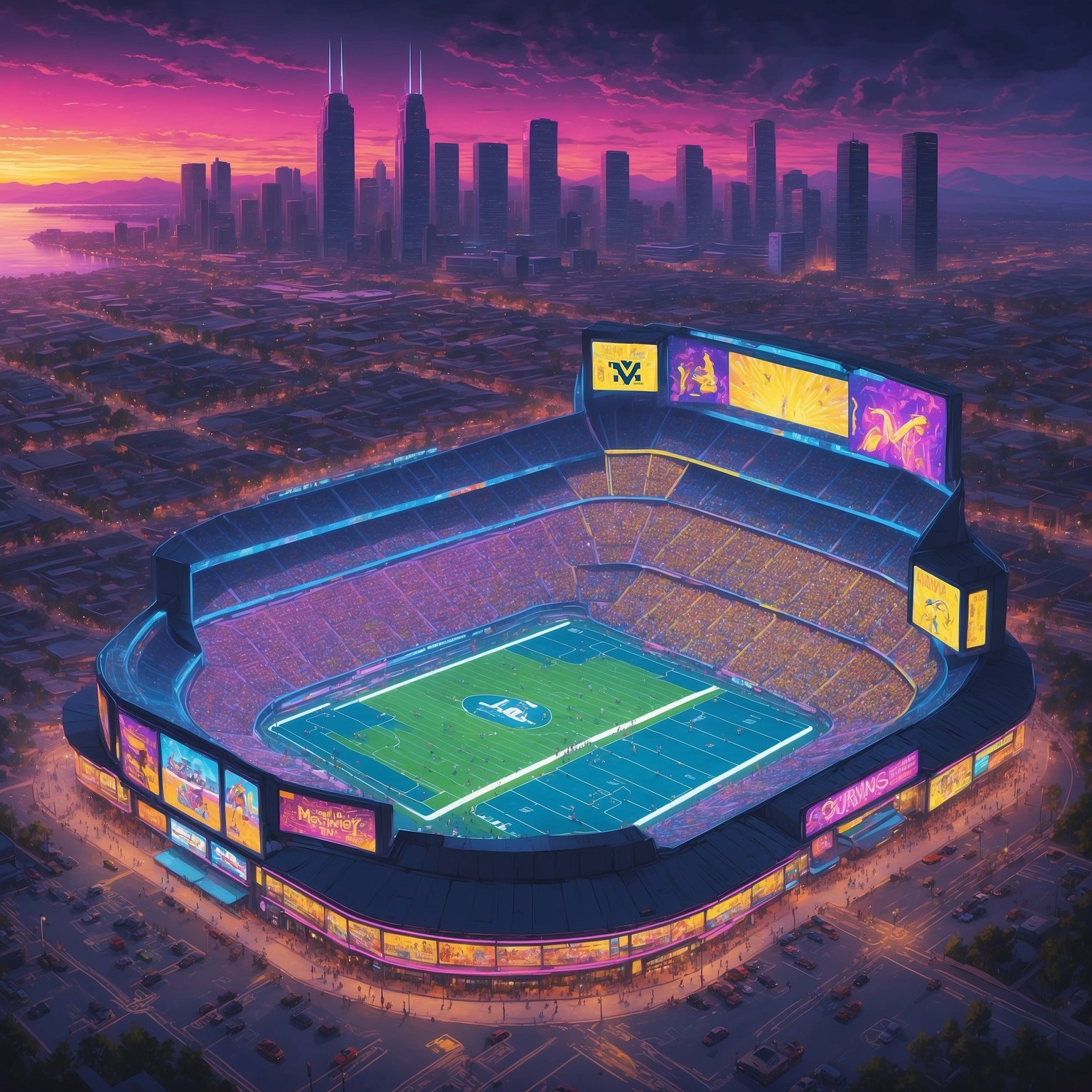 Michigan Begs LSU for Discount Cornerbacks After Barney’s Grand Exit - painting of Michigan Wolverines football venue