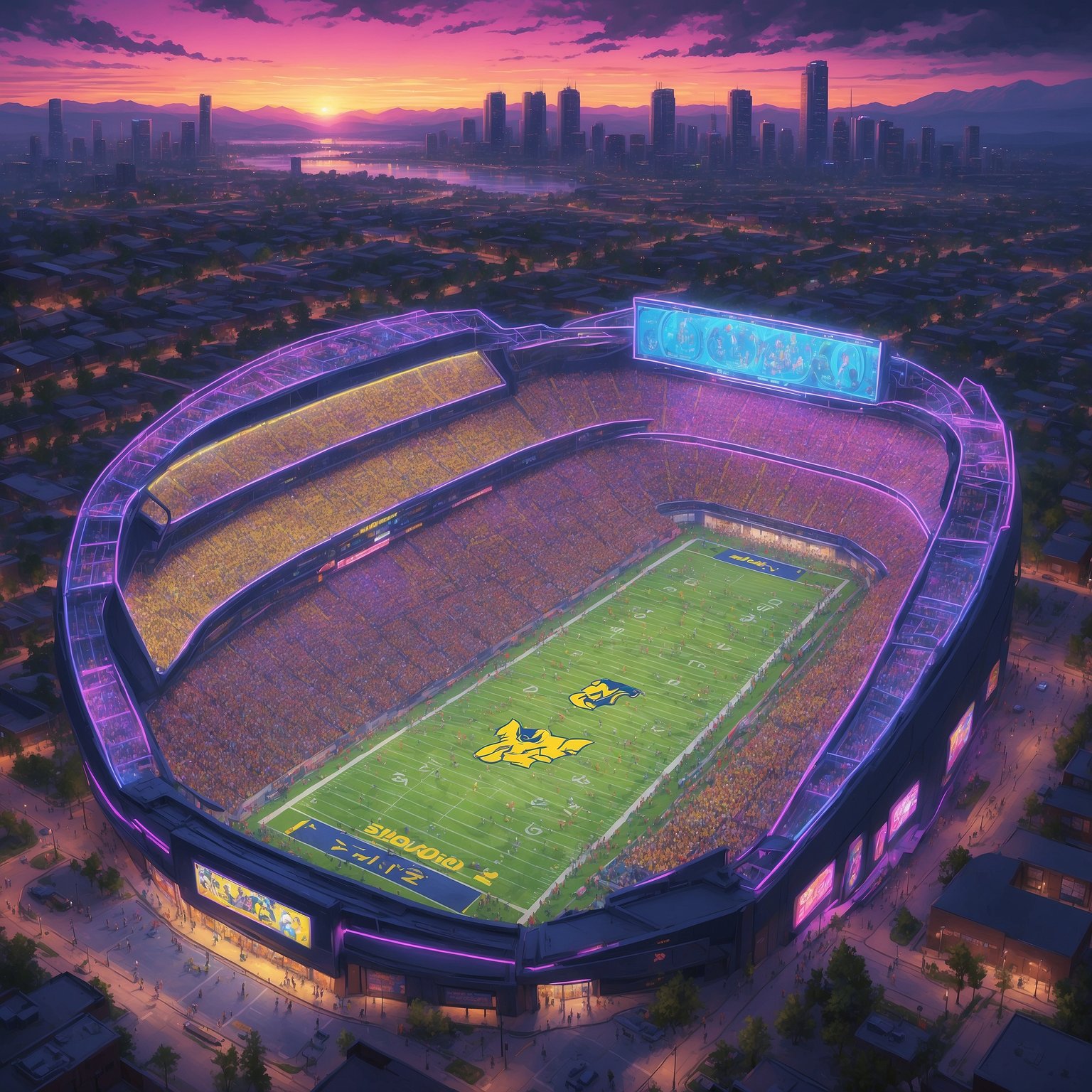 Michigan Declares Bye Week an Official Spy Operation—Game On, Couch Potatoes - painting of Michigan Wolverines football venue