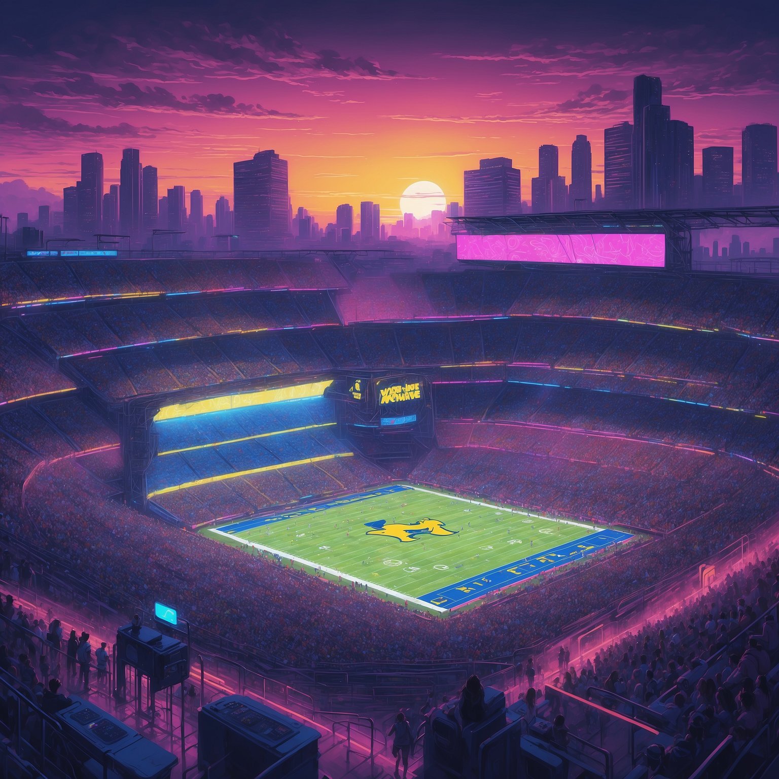 Michigan Football Stumbles Upon Novel Strategy: Trying to Score More Than Zero Points - painting of Michigan Wolverines football venue