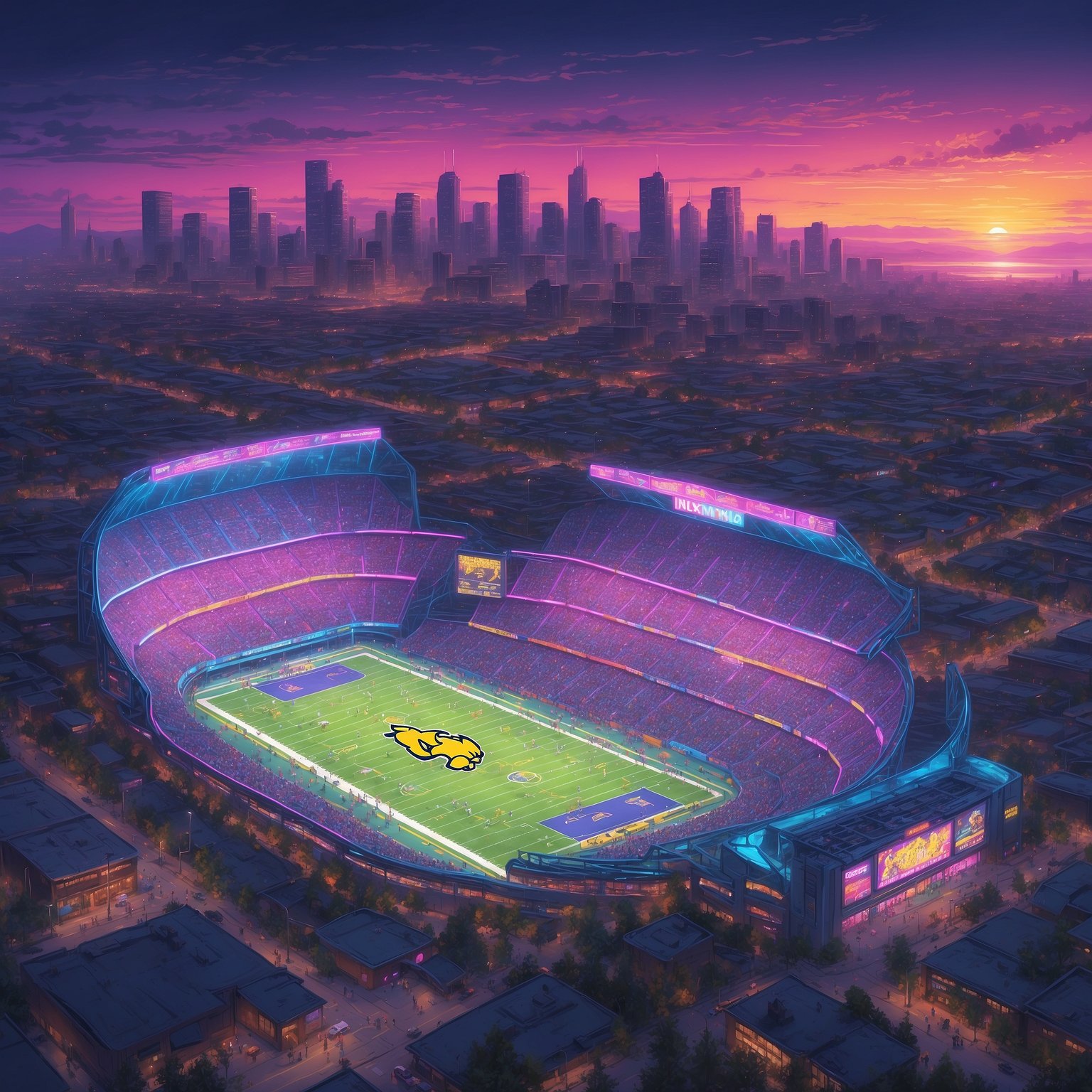 Michigan Launches “Operation Hulk-Out” to Body-Slam Georgia’s Star Linebacker Back to Ann Arbor - painting of Michigan Wolverines football venue
