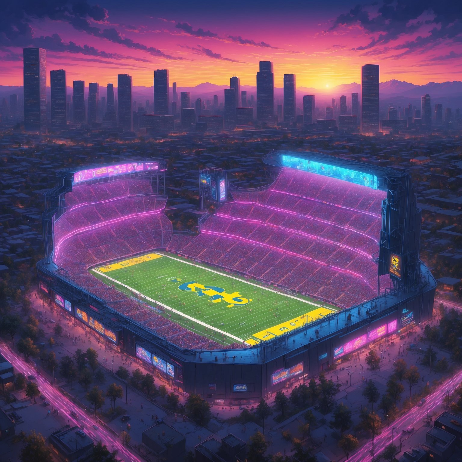 Michigan Launches Surprise Hostile Takeover of Baylor Recruits, Promising Free Ice Baths for Life - painting of Michigan Wolverines football venue