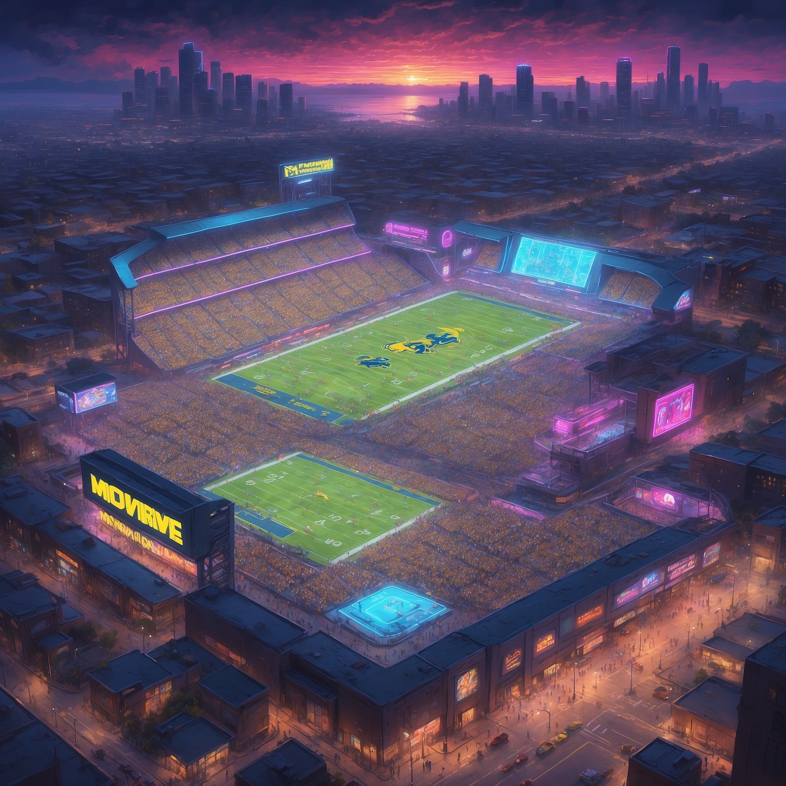 Michigan Wolverines Admit Bryce Underwood’s NIL Paycheck Could Fund an Entire Tailgate - painting of Michigan Wolverines football venue