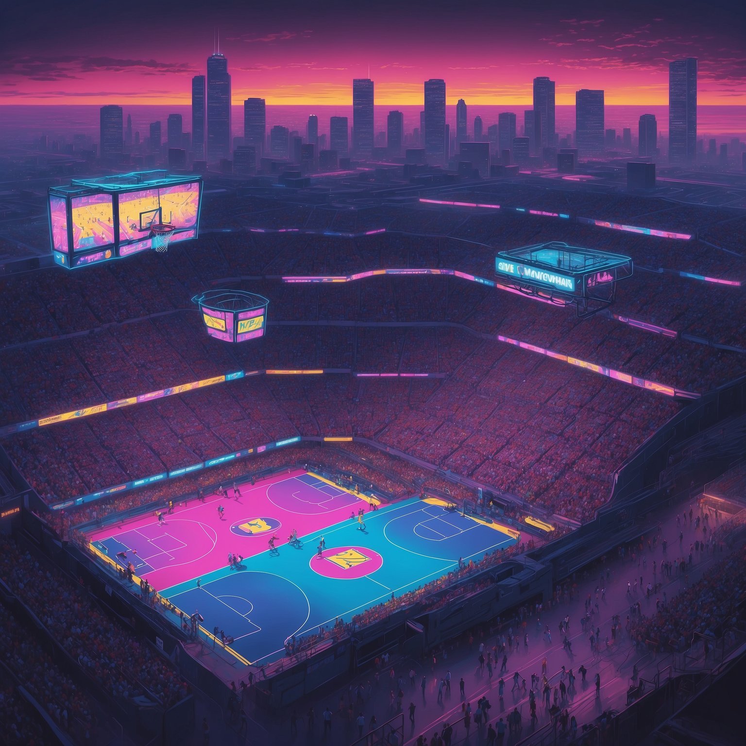 Michigan Wolverines Announce Preseason Hoops Blood Feud With Ohio, Because Who Needs Neutral Sites Anyway? - painting of Michigan Wolverines basketball venue