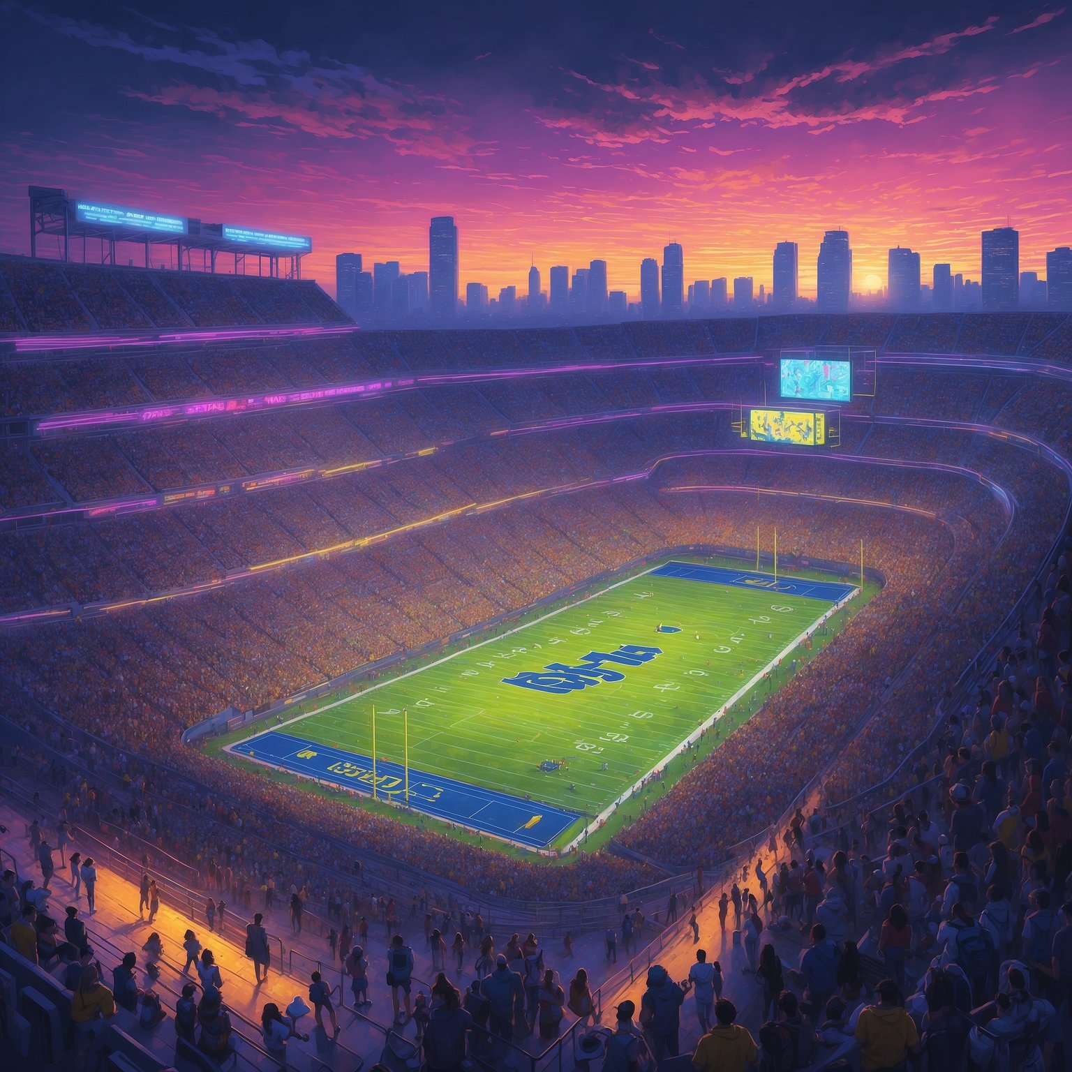 Michigan Wolverines Shock ESPN’s FPI by Clinging to Top-15 Status Like a Dog with a Chewed-Up Bone - painting of Michigan Wolverines football venue