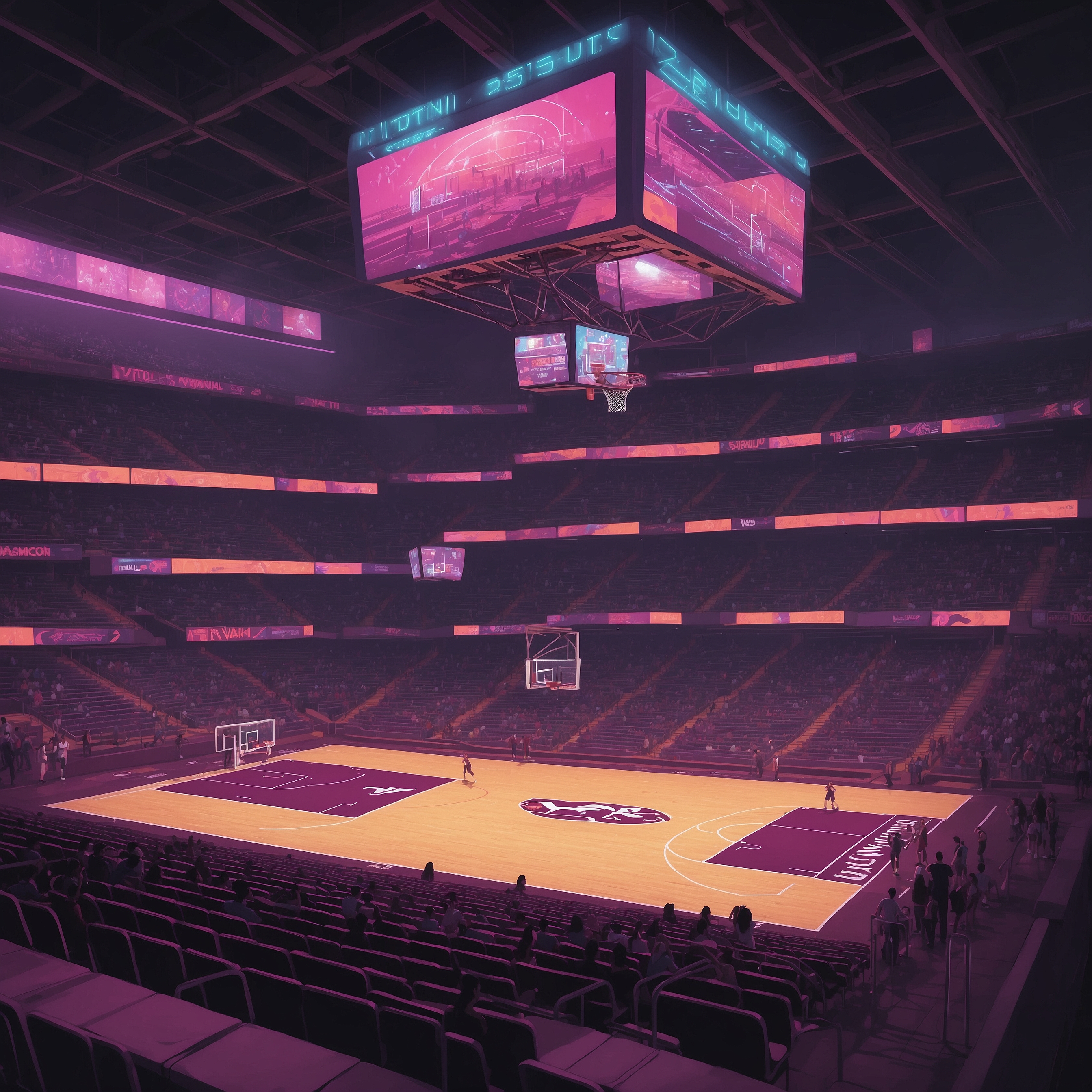 Mike Young Insists Tuesday Press Conference Is the Most Thrilling Part of Basketball Season - painting of Virginia Tech Hokies basketball venue