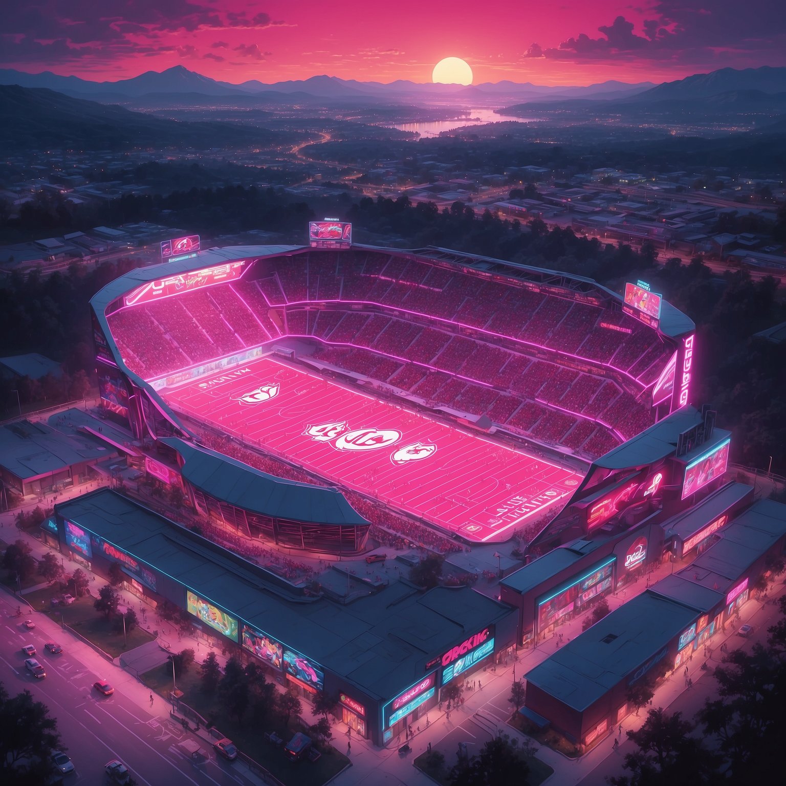 “Nation Holds Breath as Broadcast Crew for Georgia-Kentucky Showdown Finally Unveiled—Now We’ll Just Blame the Announcers for the Outcome” - painting of Georgia Bulldogs football venue