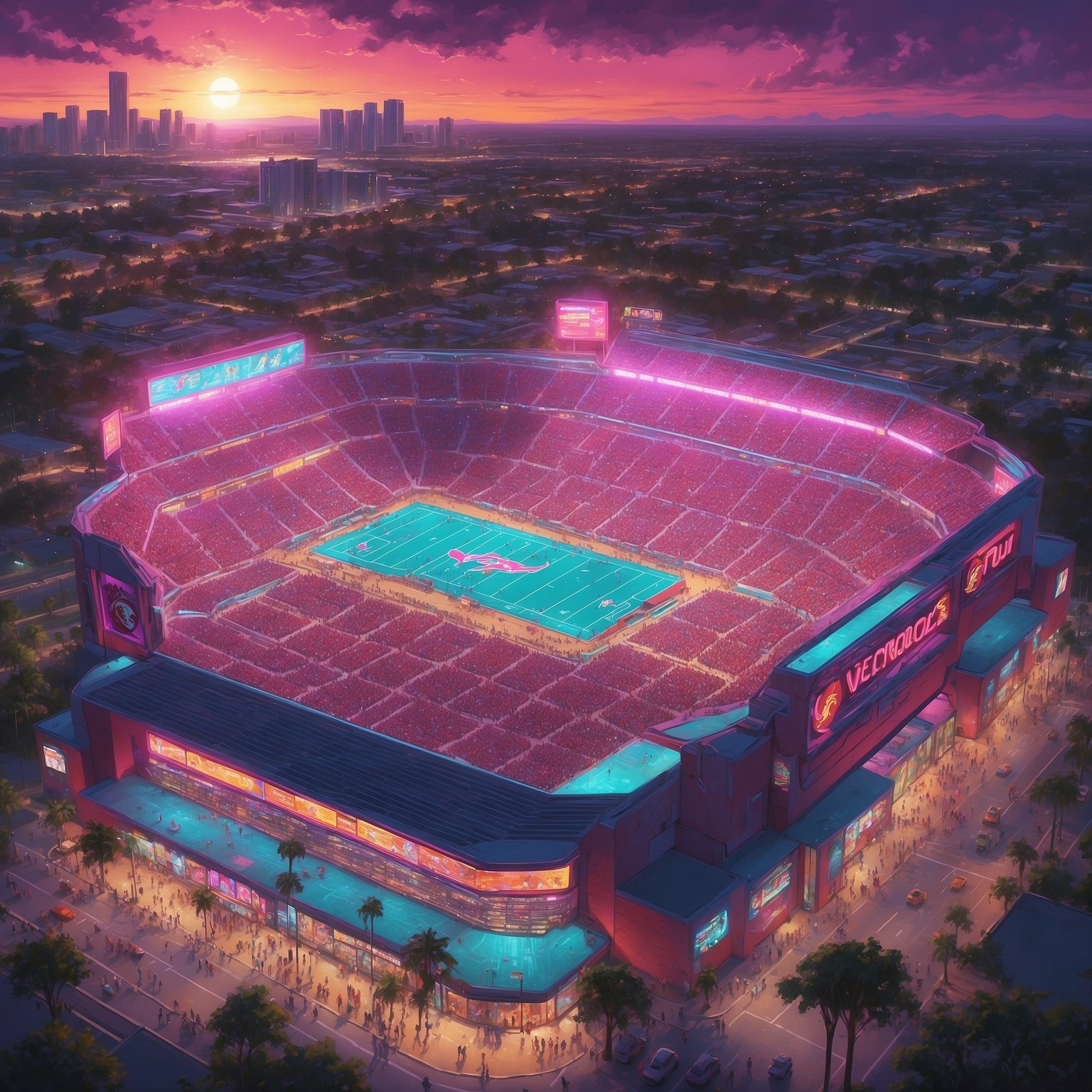 Nation’s Stat Geeks Throw Up Their Hands, Admit They Can’t Predict FSU–Miami Football Rivalry - painting of Florida State Seminoles college football venue