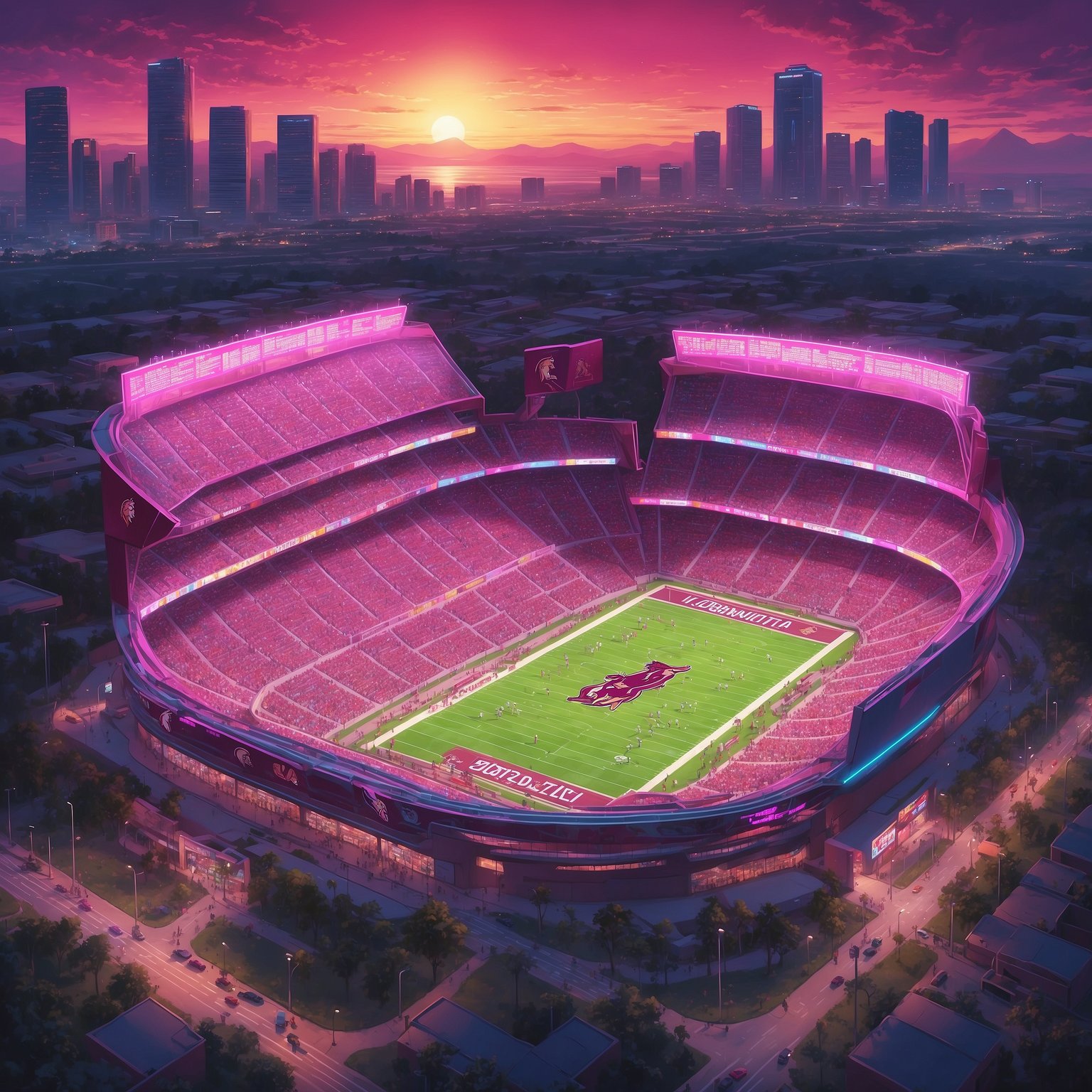 New Nebraska Cornhusker Commit Touches Down in Tallahassee, Wonders Where to Plant His Corn - painting of Florida State Seminoles football venue