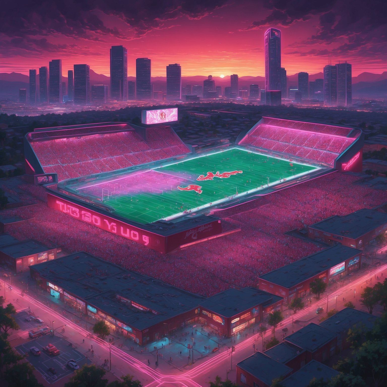 No. 17 Alabama Rolls Into Georgia Stadium to Help Bulldogs Look Good in Season Opener - painting of Alabama Crimson Tide football venue