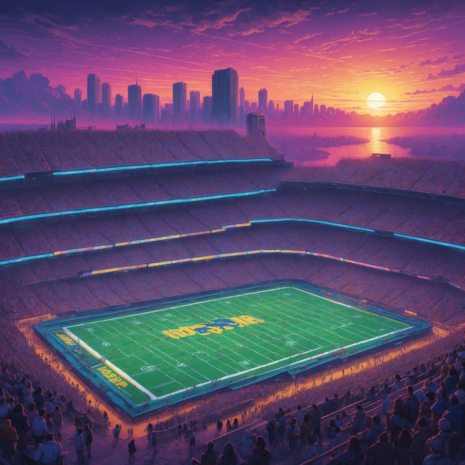 Notre Dame Coach Expresses Heartfelt Condolences to Arkansas After Irish Deliver Impromptu Slaughter - painting of Notre Dame Fighting Irish football venue
