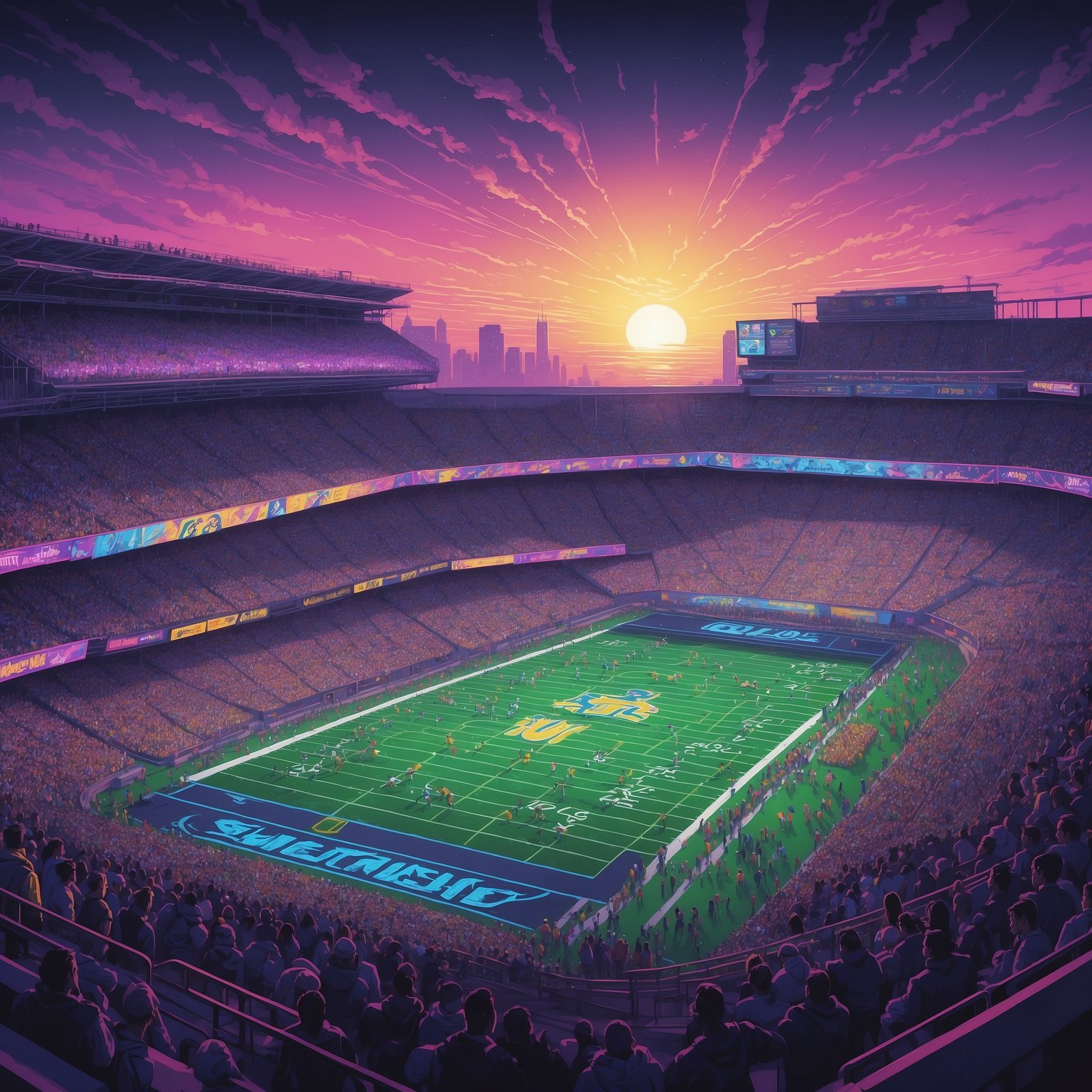 Notre Dame Declares Centuries-Long Quarterback Drought Officially Over After Arkansas Vanquished - painting of Notre Dame Fighting Irish football venue