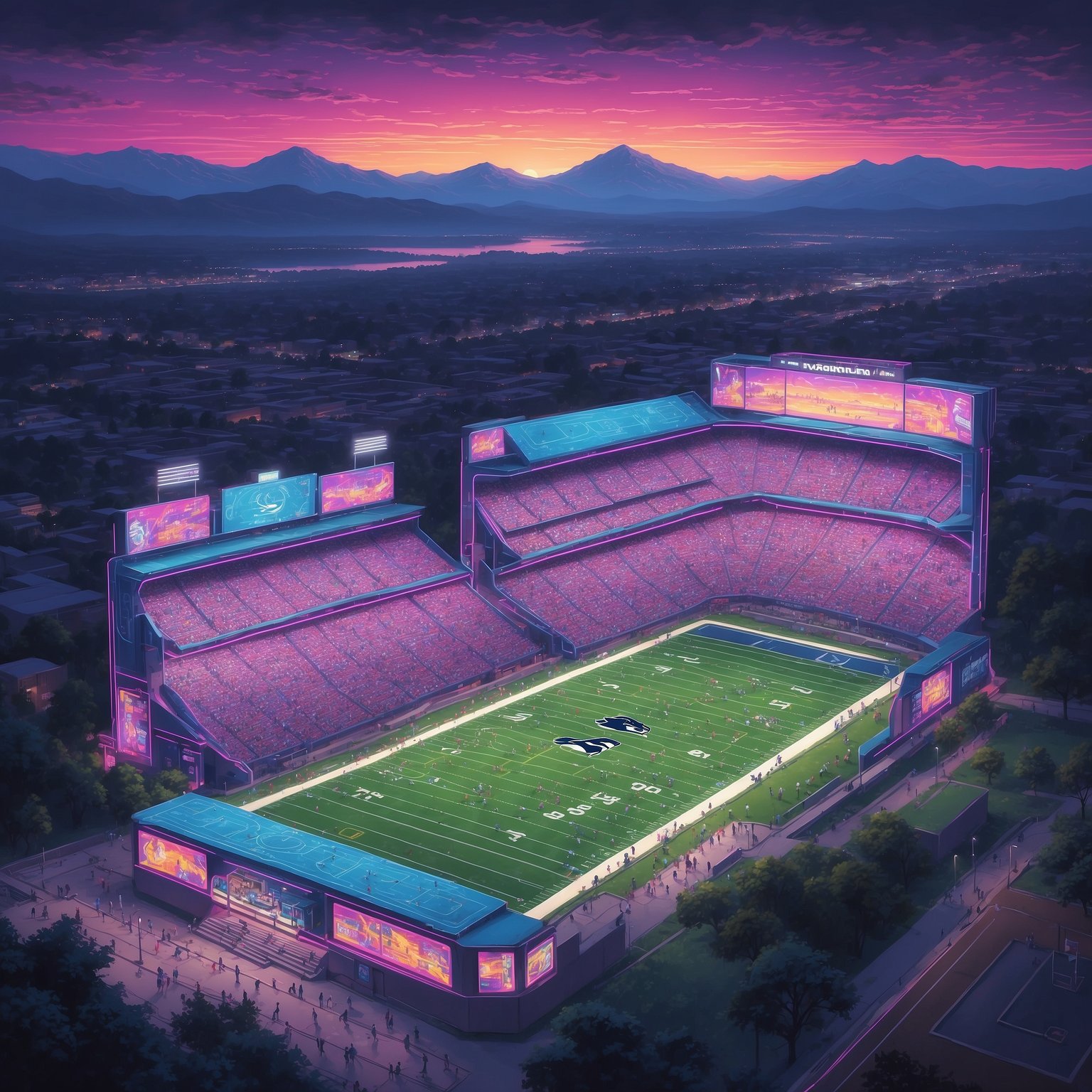 Oregon Ducks Urged to Bring Fog Lights to Survive Penn State’s Blinding White Out - painting of Penn State Nittany Lions football venue