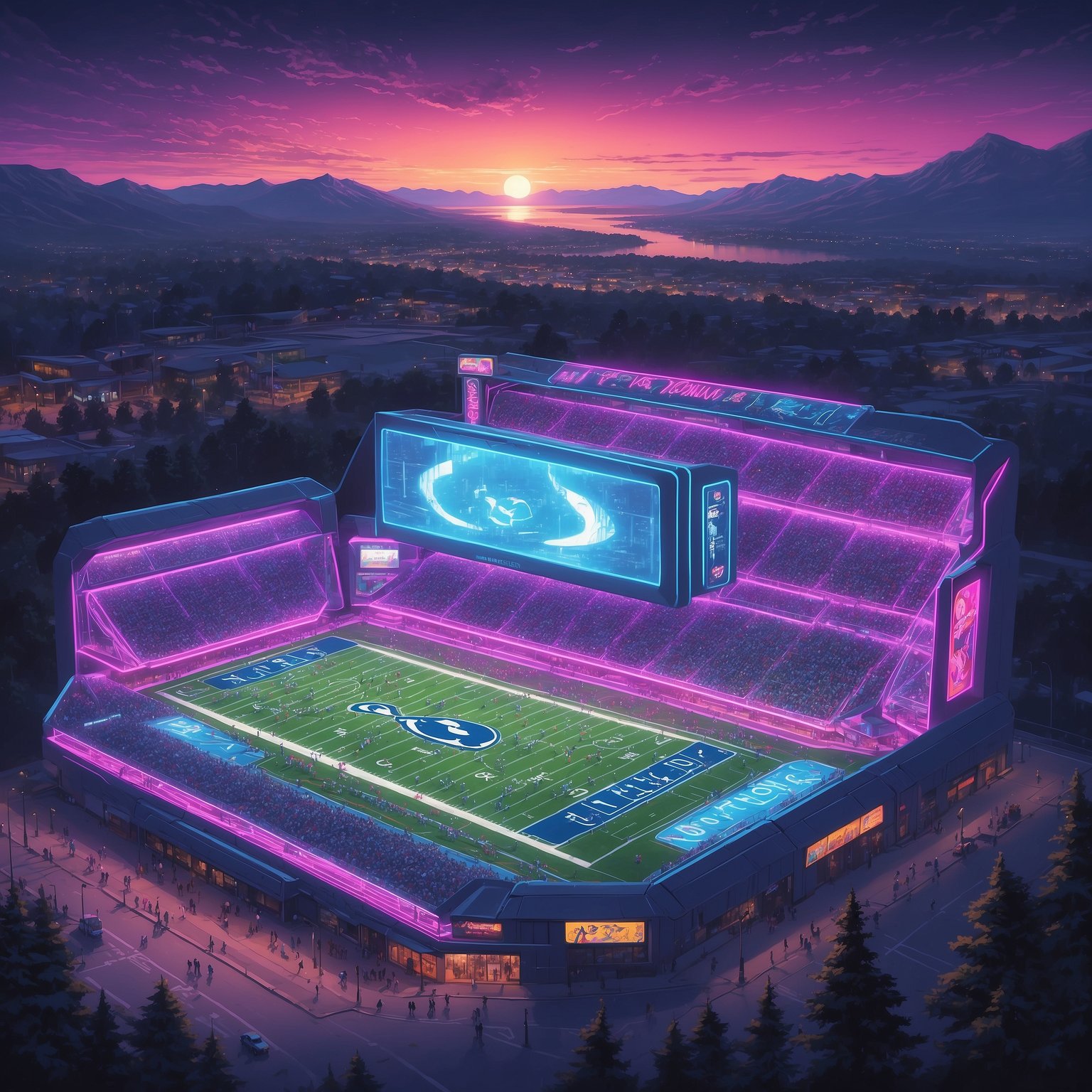 Penn State’s White-Out Turns Stadium into Winter Wonderland as Oregon Ducks Mistake Bleachers for Blizzard - painting of Penn State Nittany Lions football venue