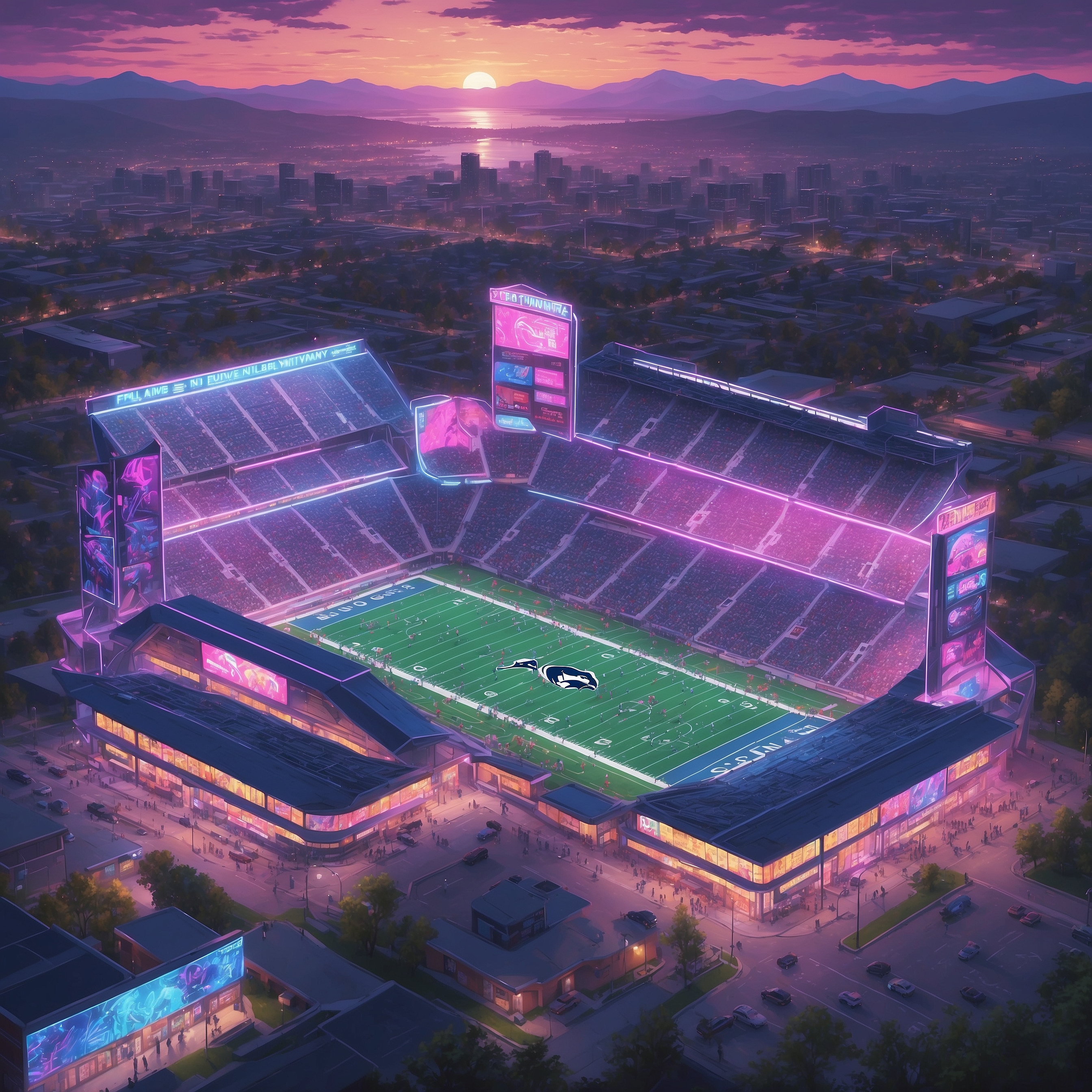 Penn State Rushes to Teach Defense That Ducks Are Actually Supposed to Be Tackled, Not Pet - painting of Penn State Nittany Lions Football venue