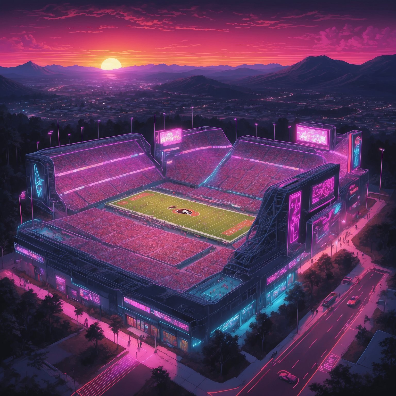 SEC Accidentally Forgets to Age-Grade Injuries, Bulldogs and Tide Suddenly Very Concerned About Paper Cuts - painting of Georgia Bulldogs football venue